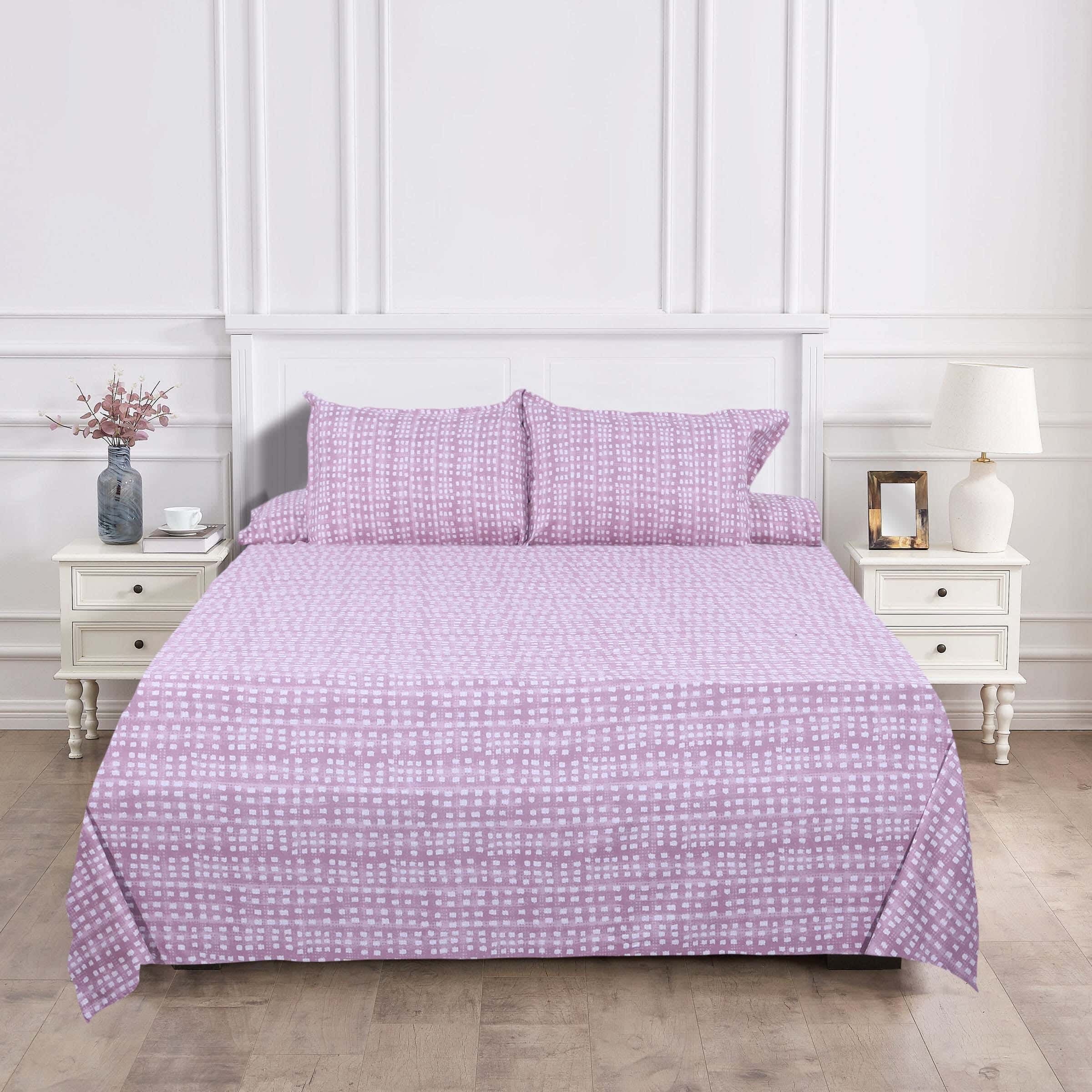 Morano Cotton Bed Bed Sheet Set, 4 Pieces, 240×260 cm, 2100 gm - Rose