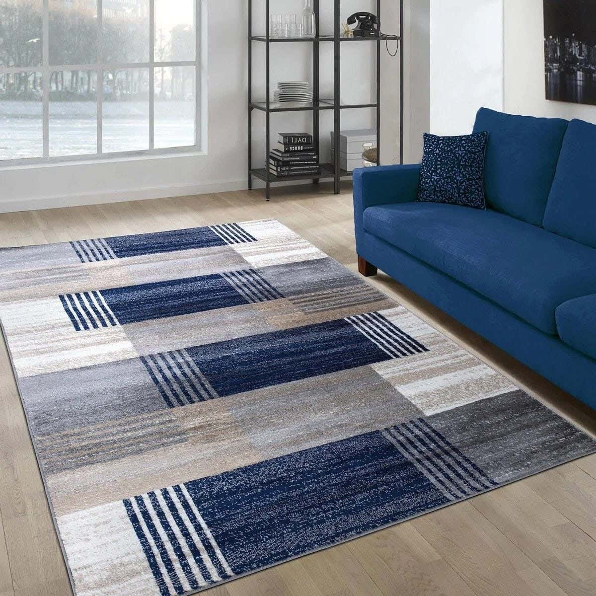 Line Sleep Dots Fabric Carpet protector, 160x250 cm - Multicolor
