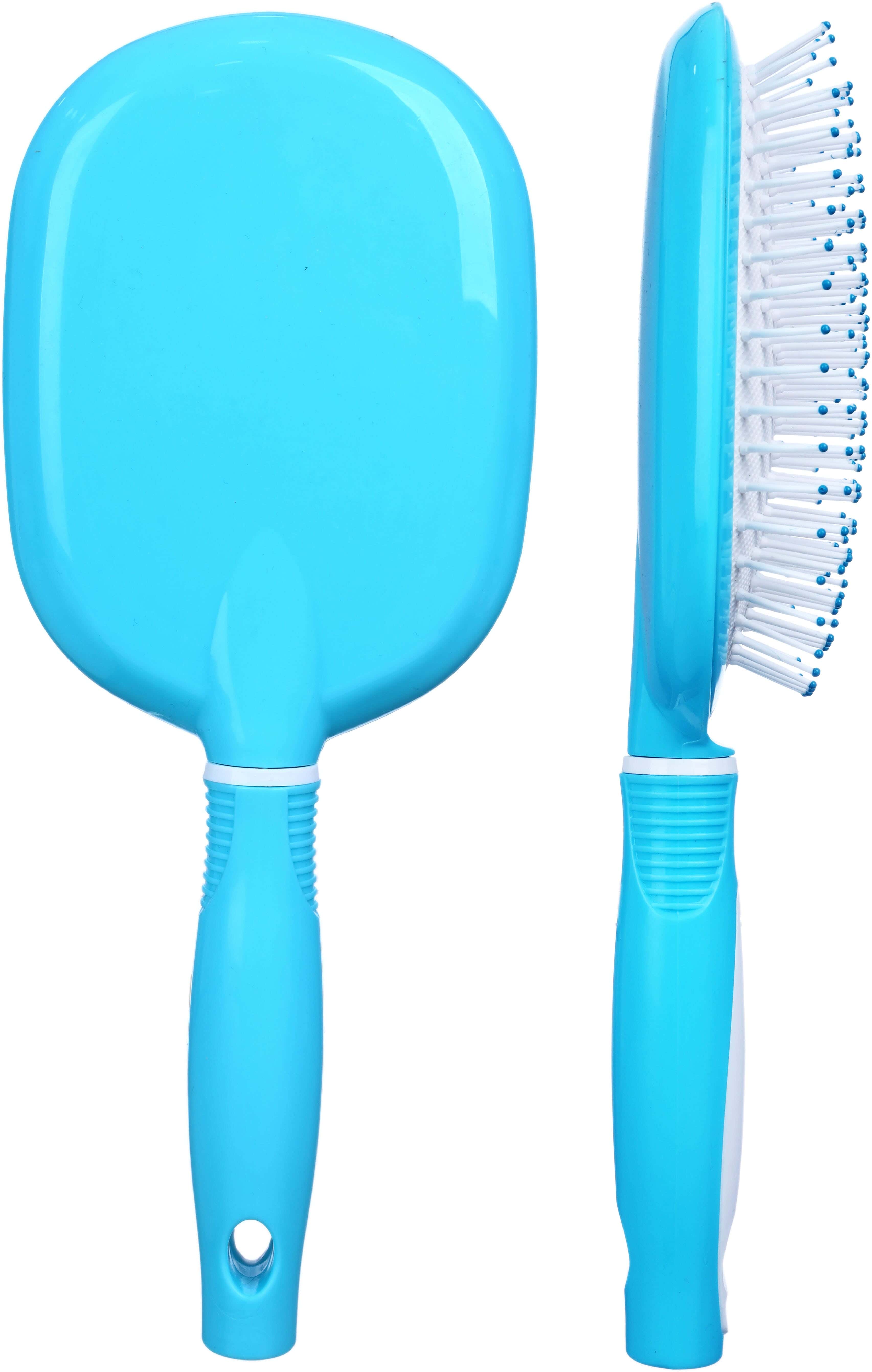 Plastic Hair Brush for Hair Styling, Oval Shaped, 26 cm - Light Blue