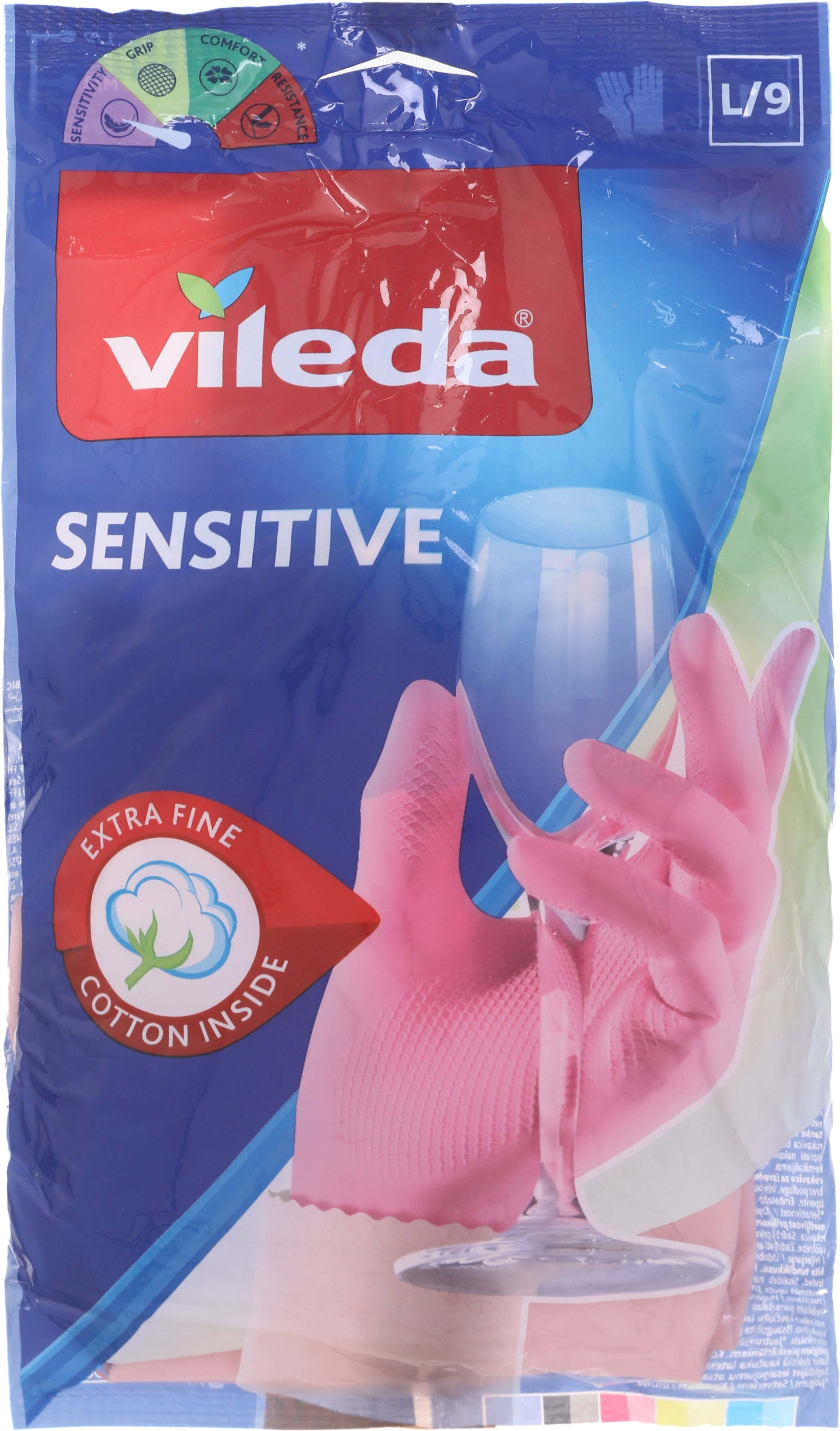 Vileda Silicone Gloves, 2 Pieces, Size L - Pink
