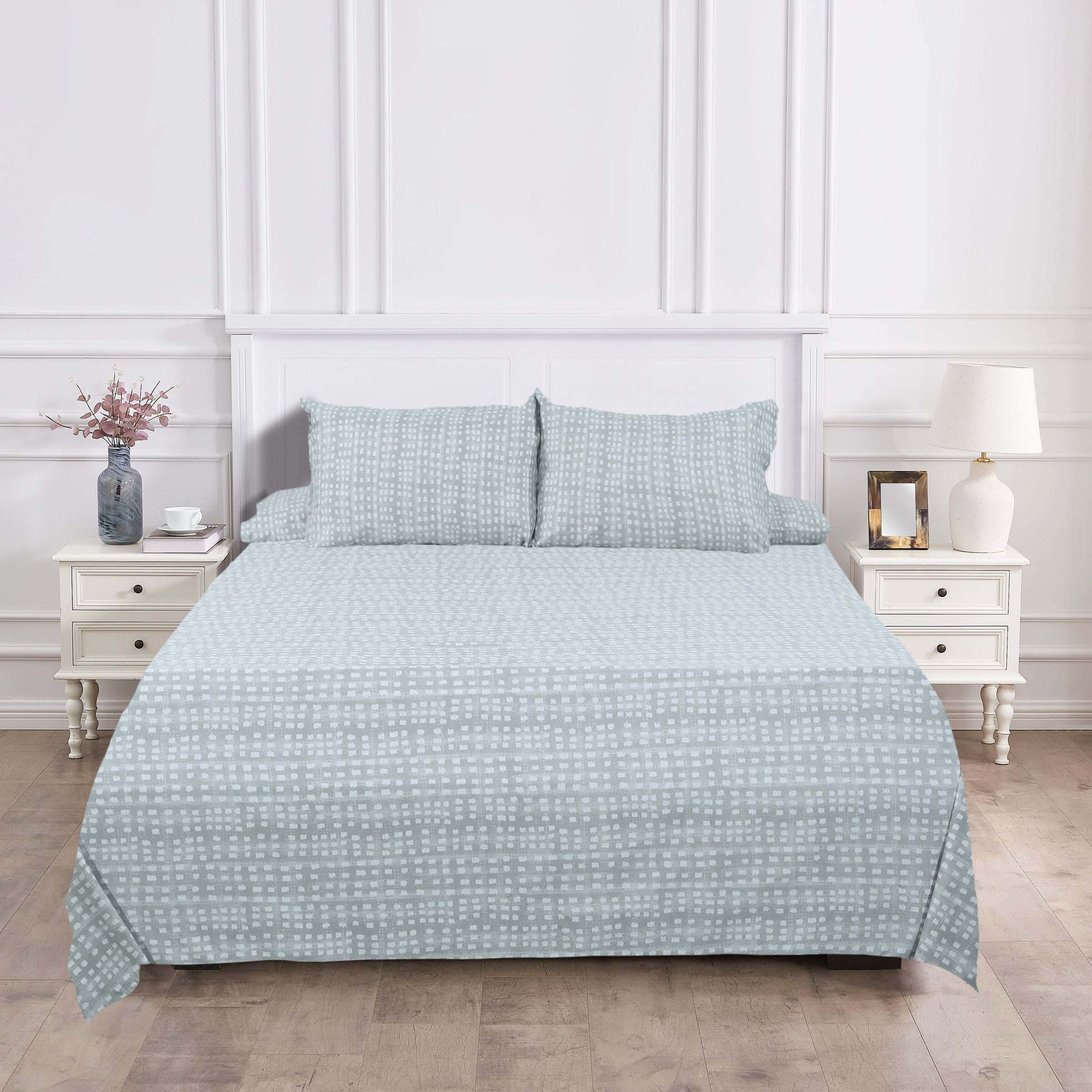 Morano Cotton Bed Bed Sheet Set, 4 Pieces, 240×260 cm, 2100 gm - Multicolor