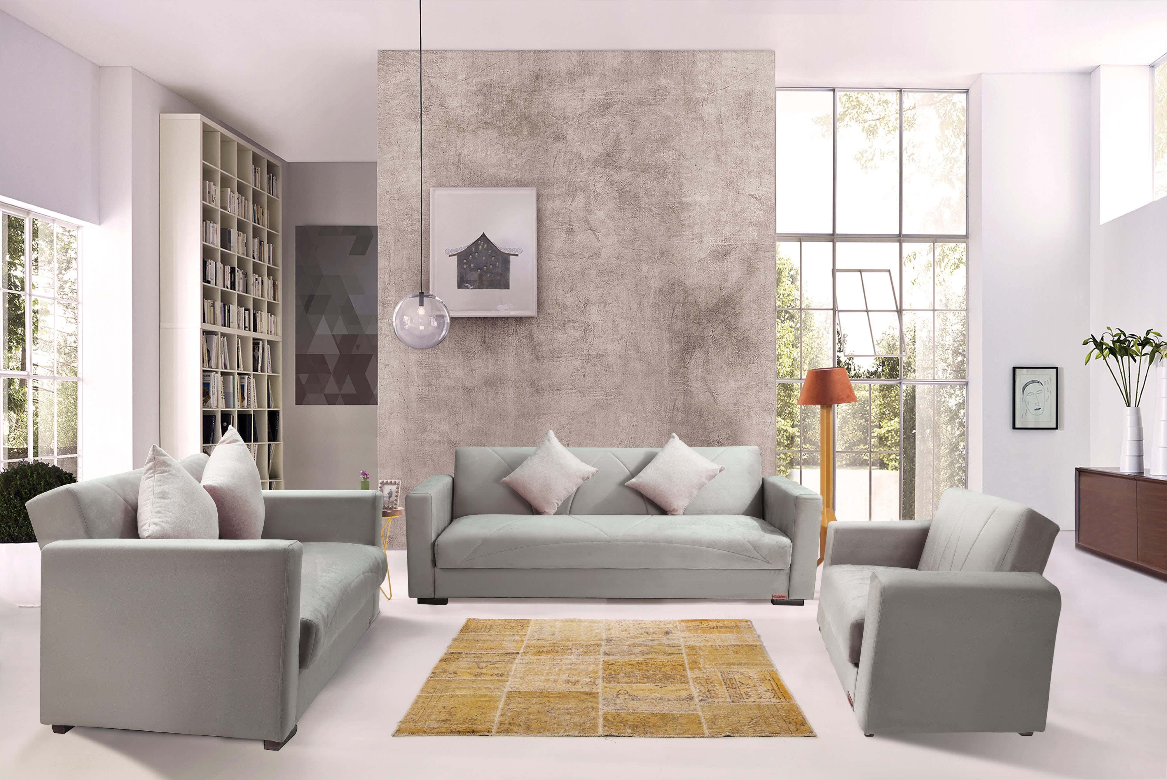 Aldora Layered Wooden Counter Set, 3 Pieces, 2 Sofa, Chairs, 210×80×70 cm