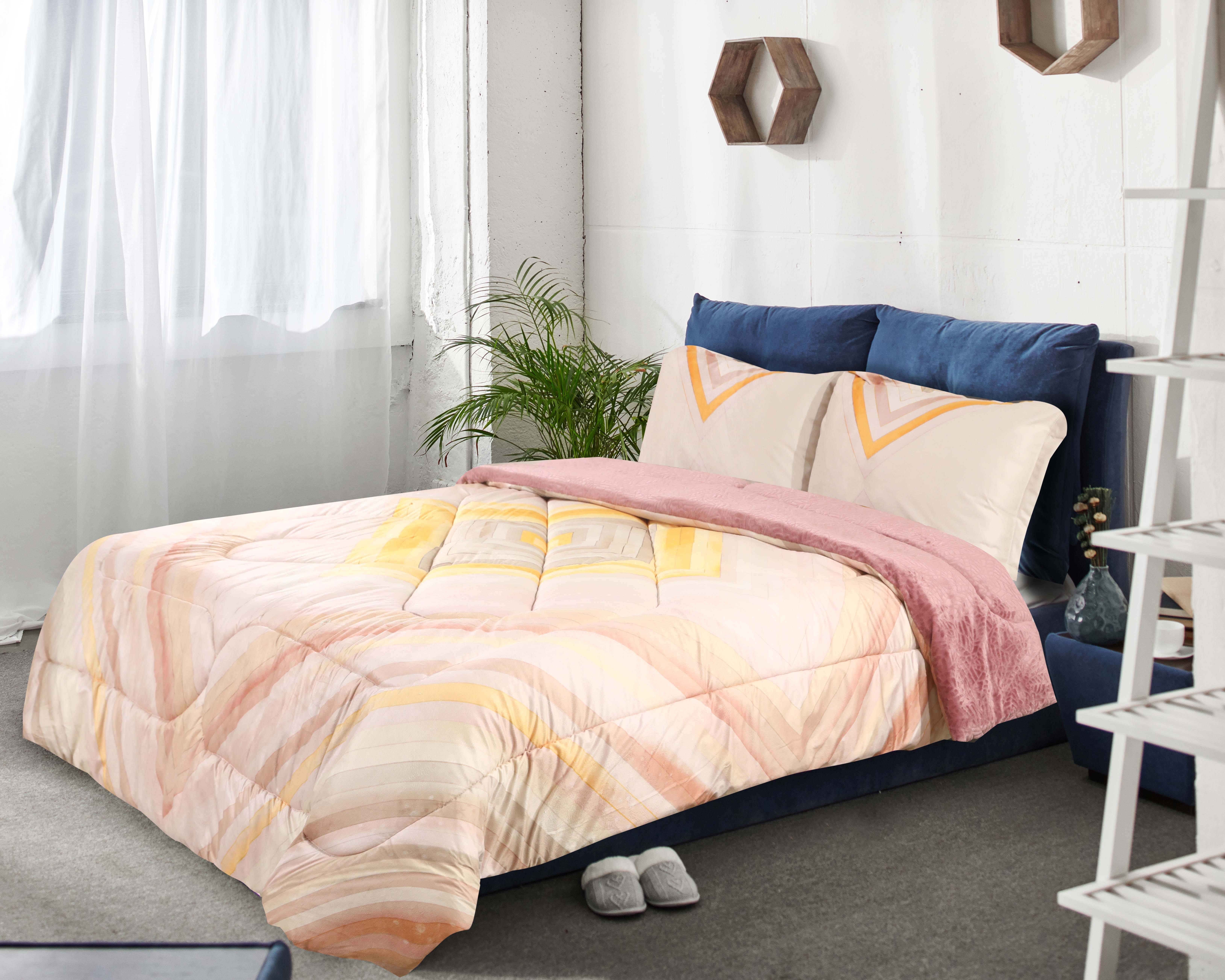 Yara Cotton Reversible Duvet Set, 3 Pieces, 230×250 cm - Yellow Cachmere