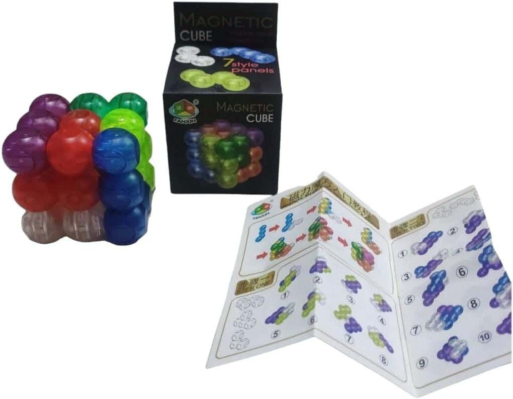 Alsafwa W26-67 Magnetic Core Shape Cube for Kids - Multicolor