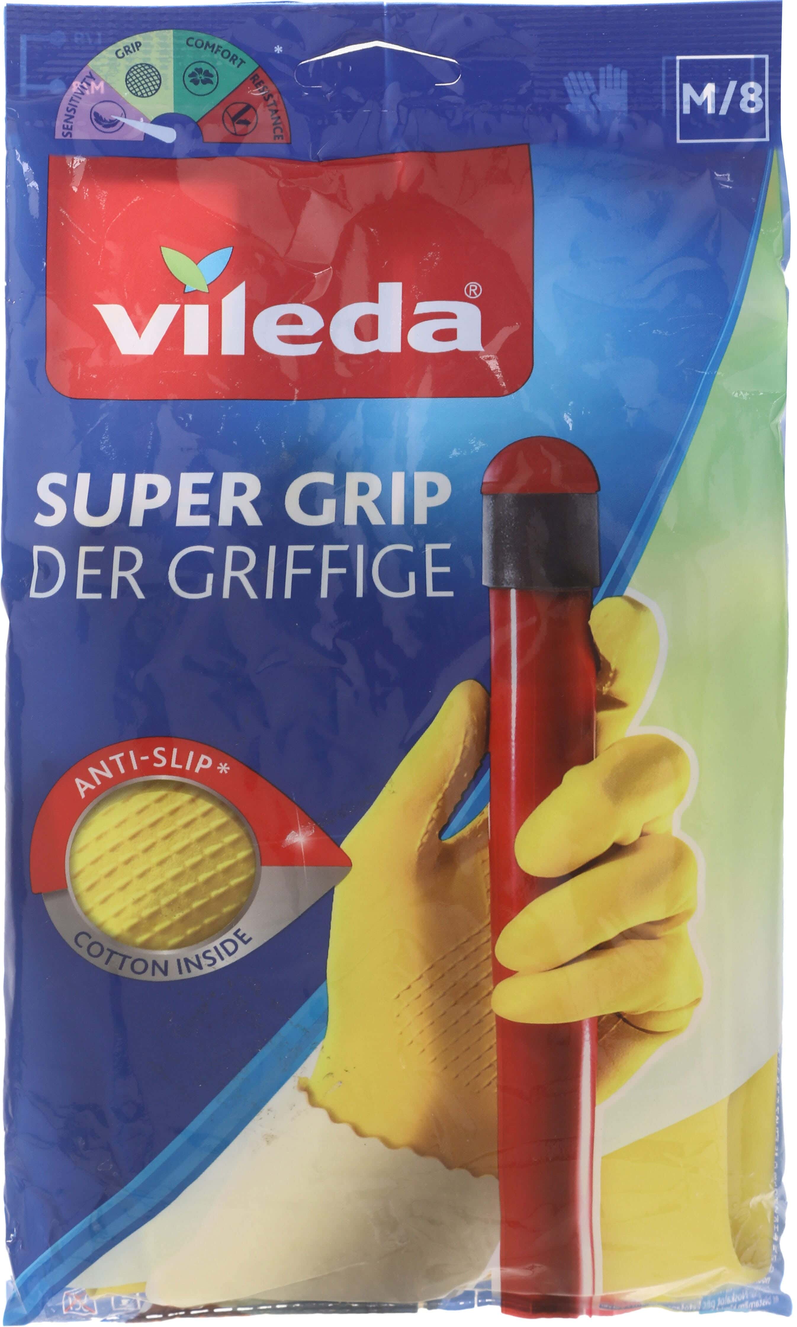 Vileda Silicone Gloves, 2 Pieces, Size M - Yellow