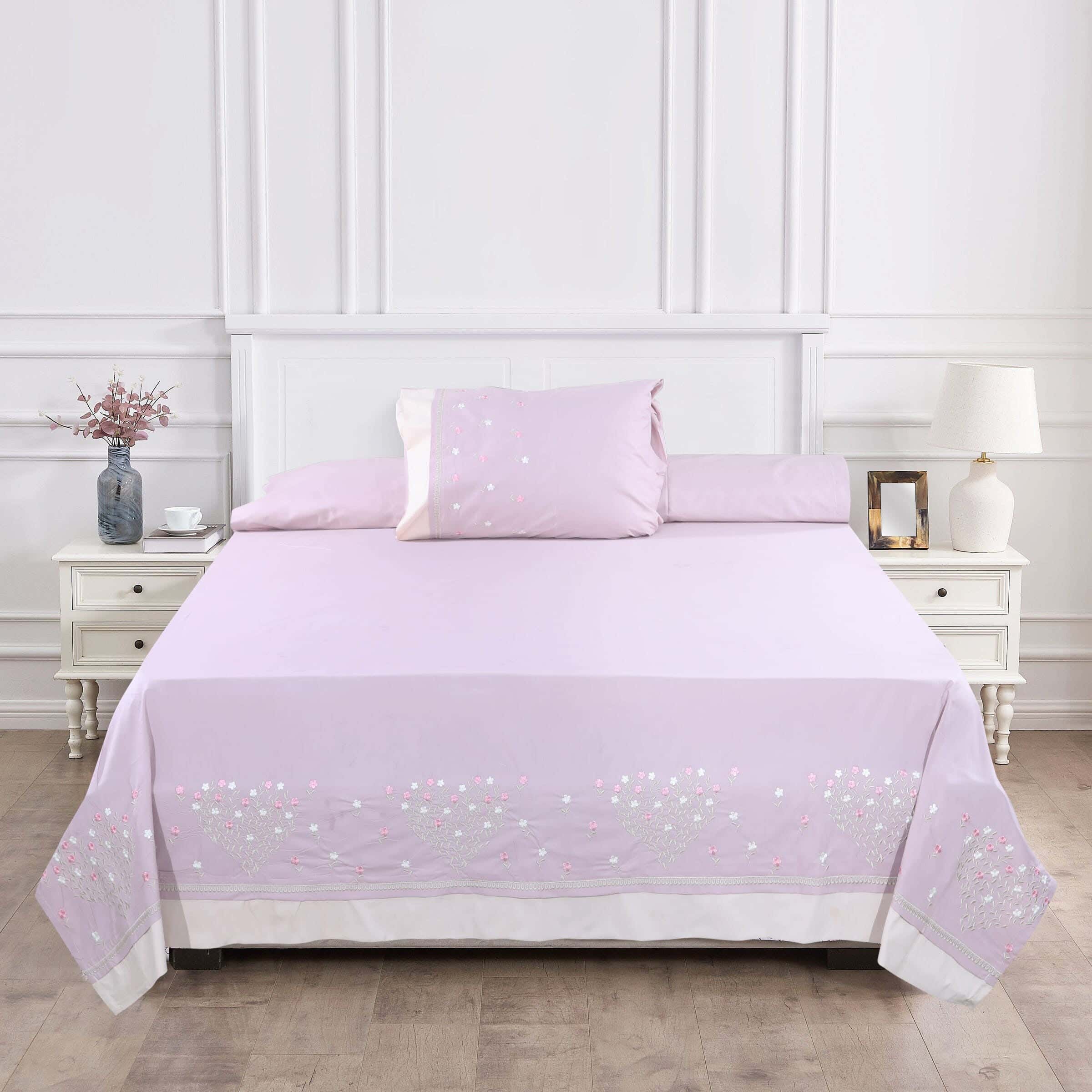 Harir Cotton Bed Sheet Set, 6 Pieces, 220x240 cm, 3600 gm - Cashmere
