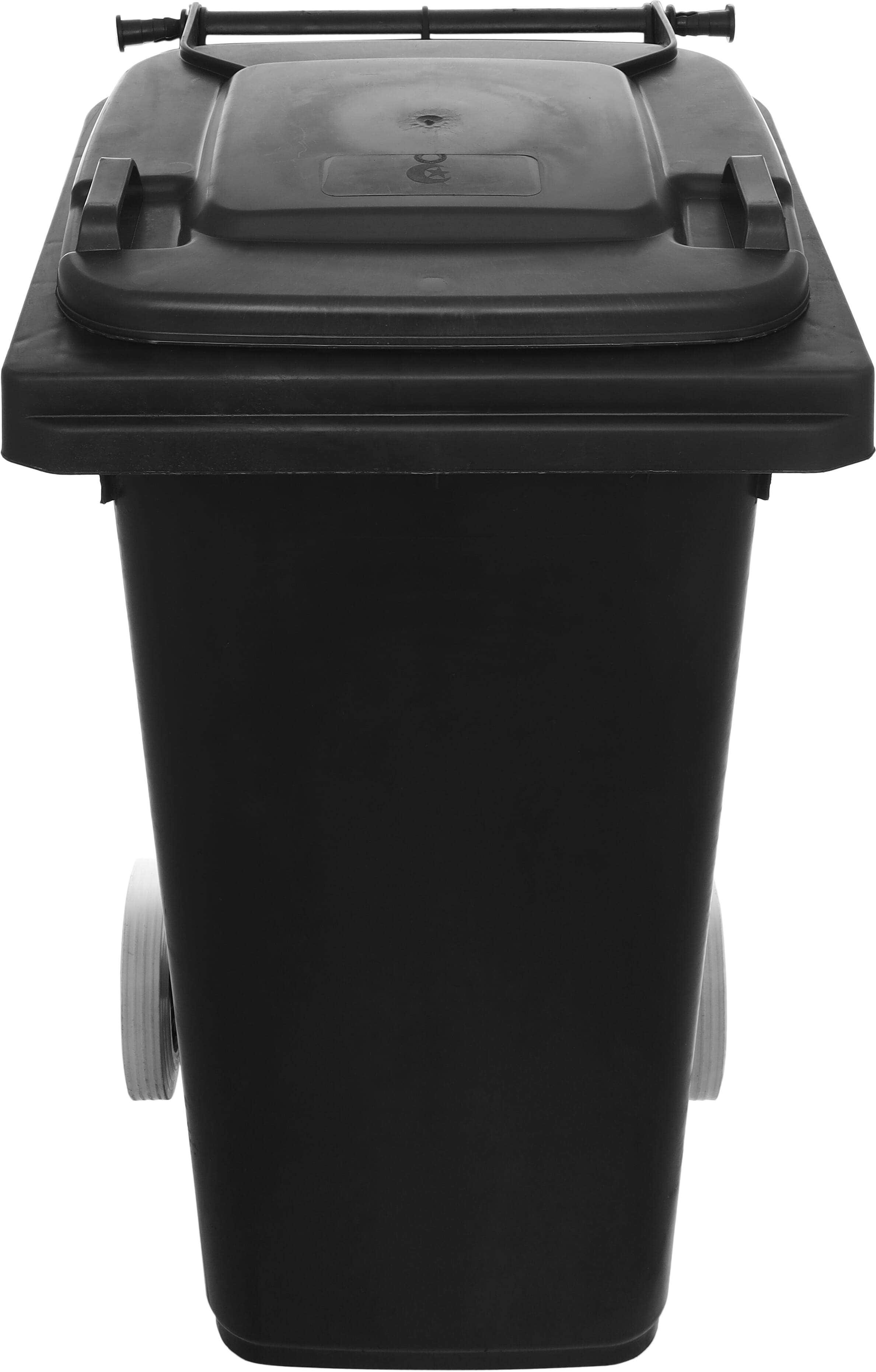 El Helal & Star Trash Bins with Wheels, 120 Liters - Black