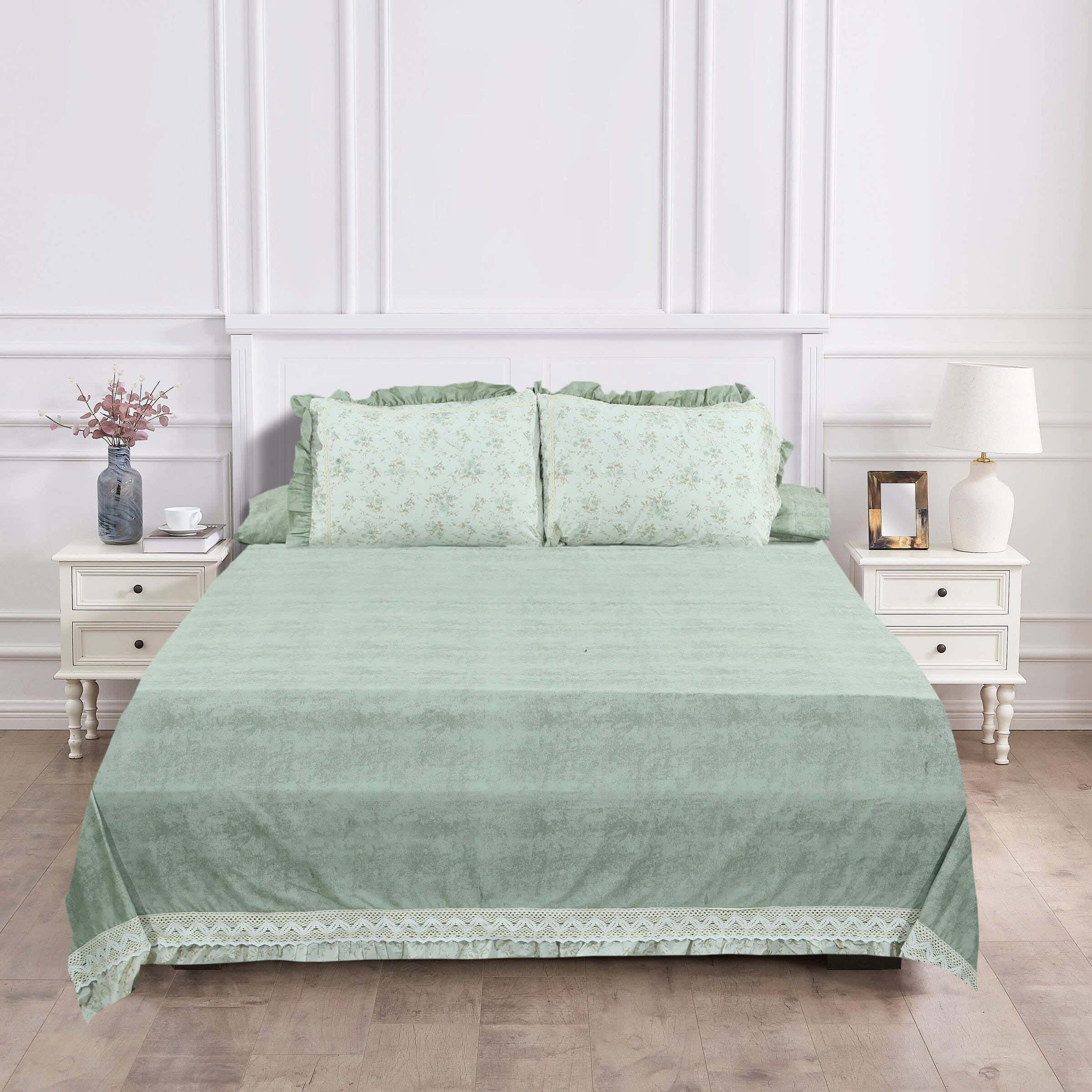 Keeva Cotton Bed Sheet Set, 4 Pieces, 250×270 cm, 2800 grams - Multicolor