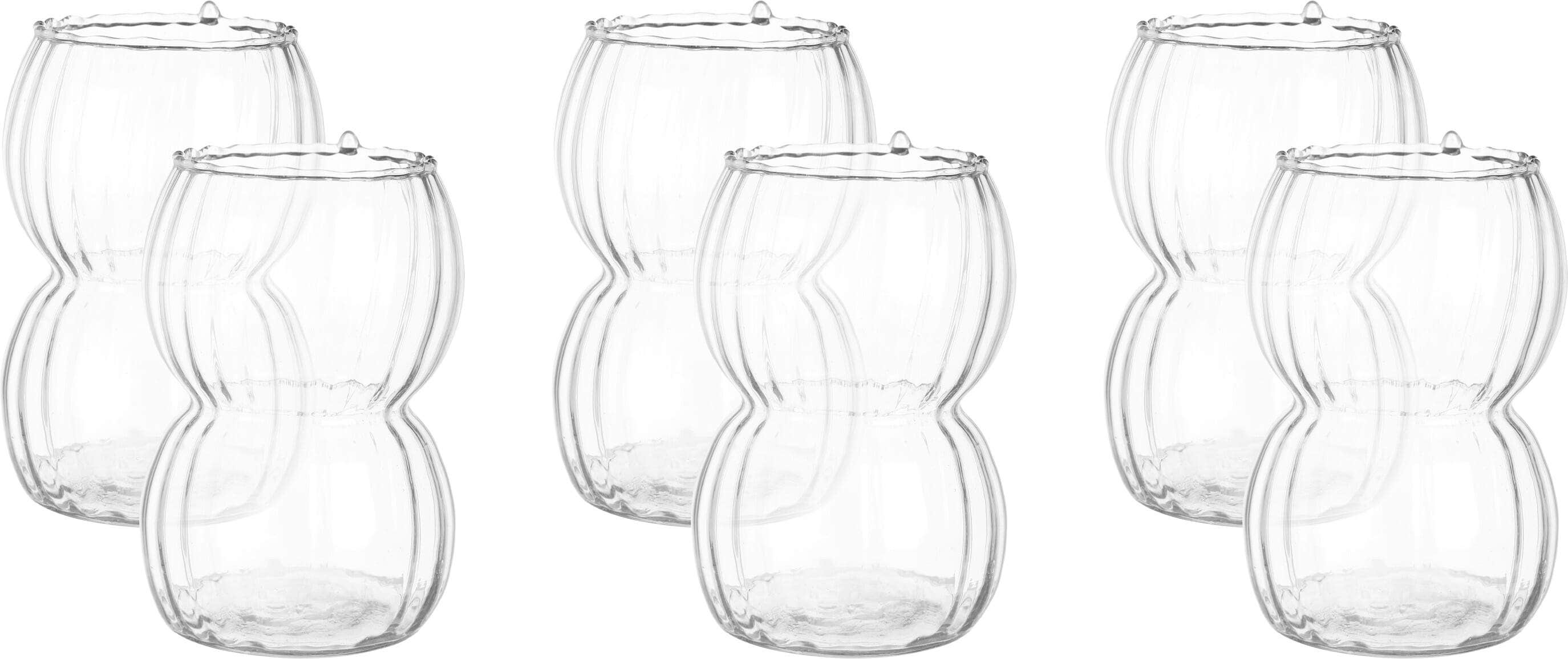 El Dawlya Glass Juice Cup Set, 6 Pieces, 350 Ml - Clear