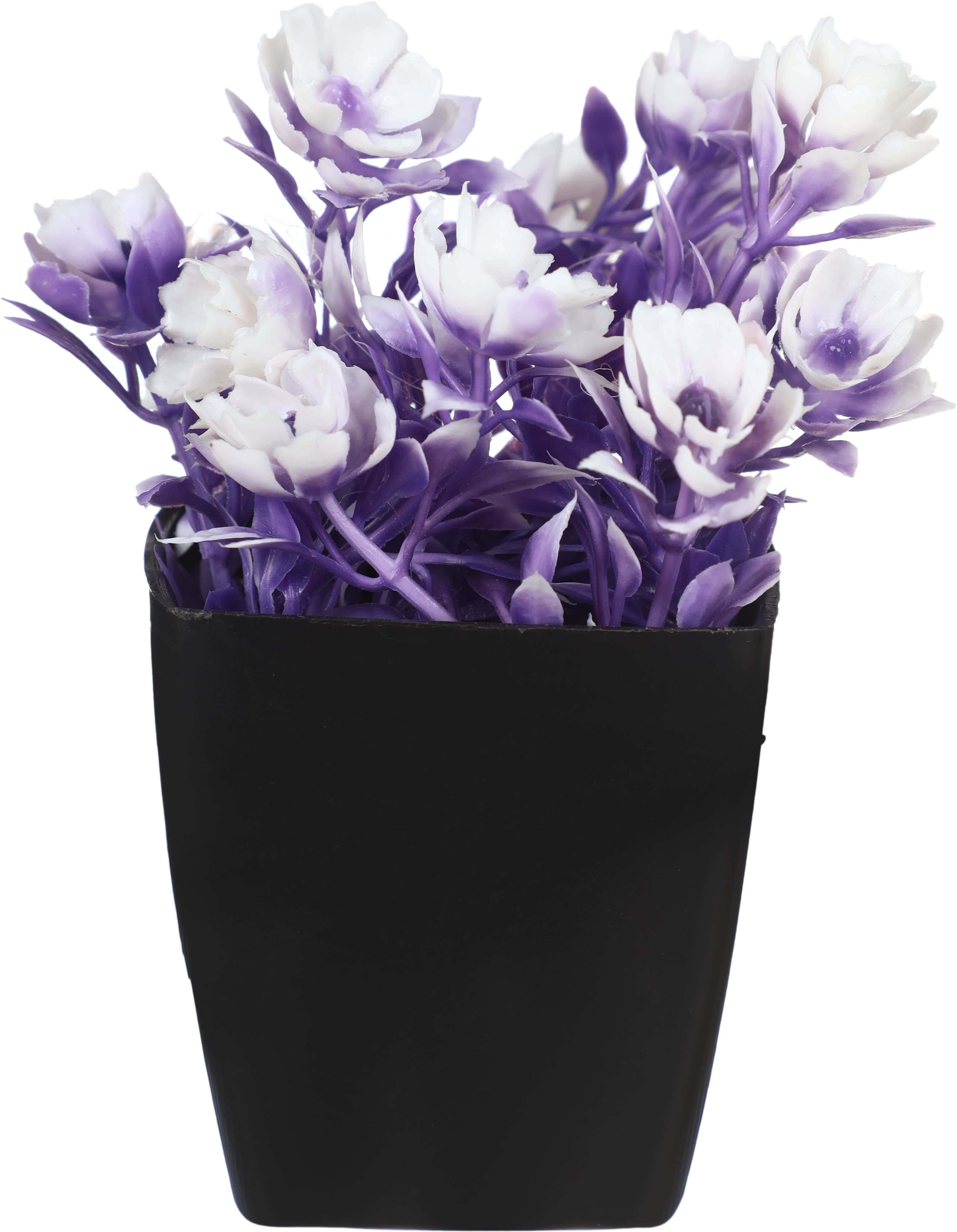 Square Plastic Vase, 5×7 cm - Mauve White