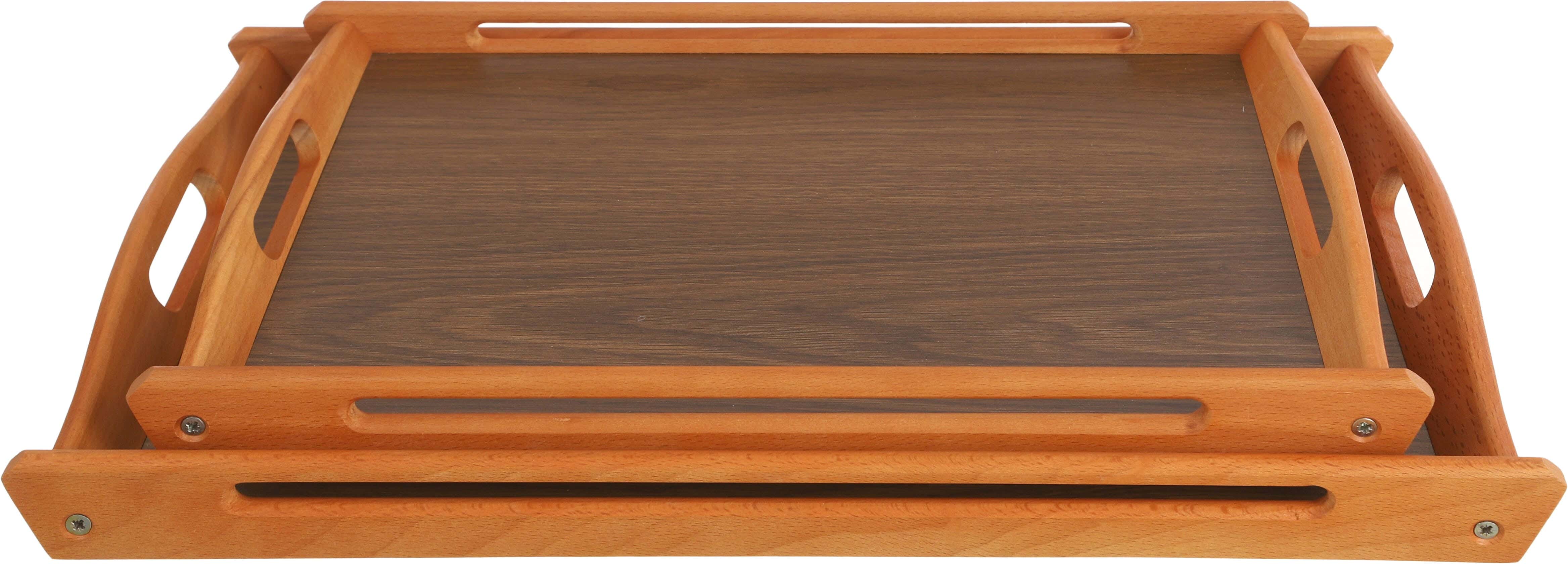Juliet Wood Serving Tray Set, 2 Pieces - Wood