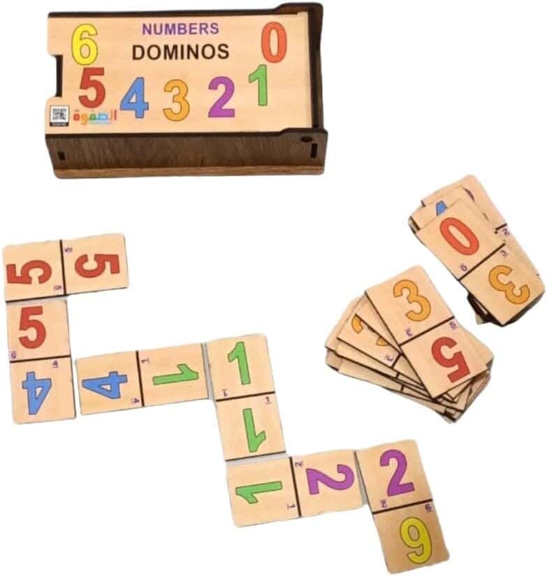 Alsafwa R19-1-M Wooden Dominoes Numbers - Beige