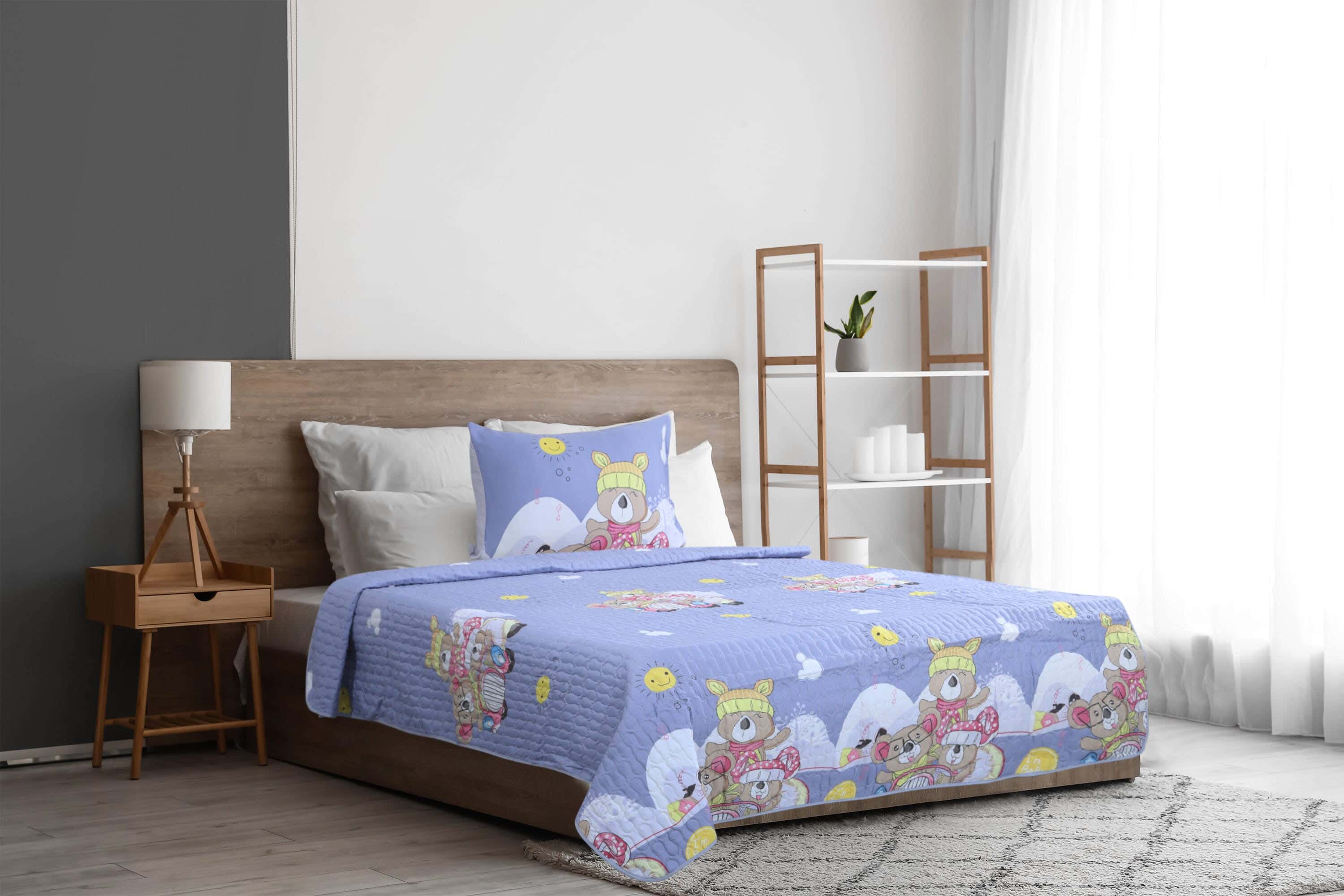 Ronza Home Microfiber Children's Comforter Set, , 4 Pieces, 240×180 cm, 3300 gm - Mauve