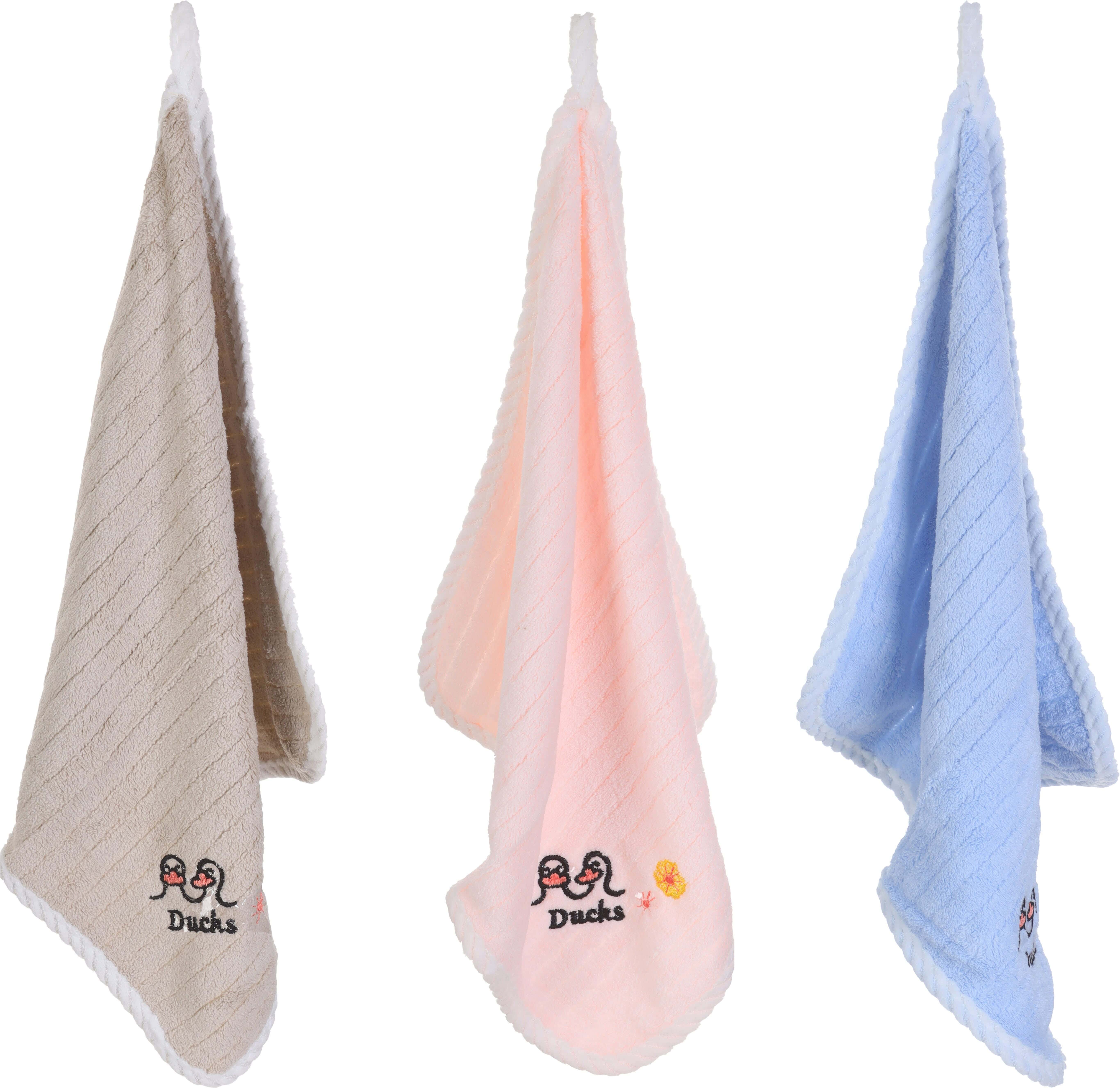 Fabric towel set, 3 pieces, 35×35 cm - Multicolor