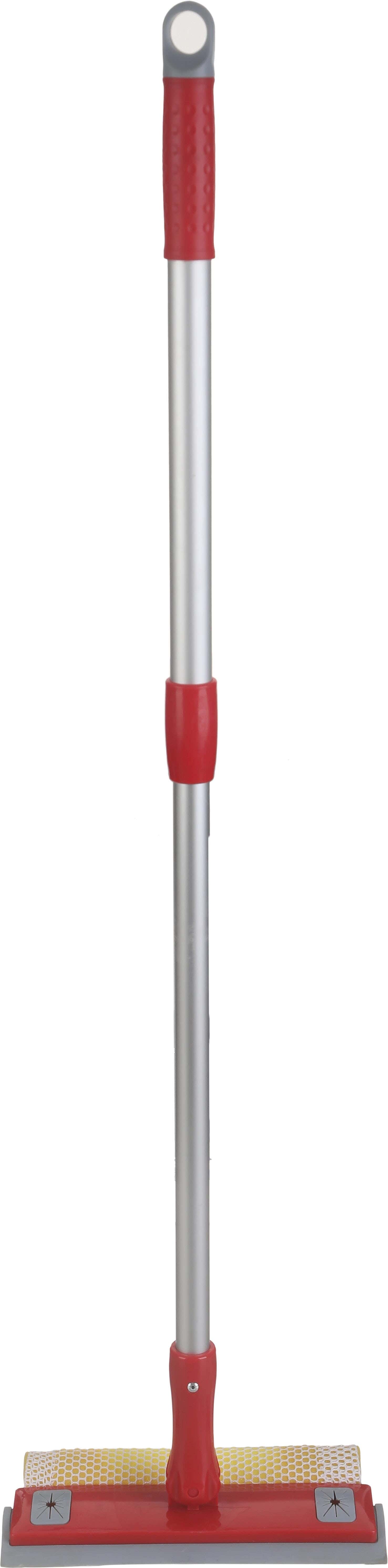 Liao Sponge Glass Wiper, with Metal Handle, 2 Sides, 20×80 cm - Red Grey