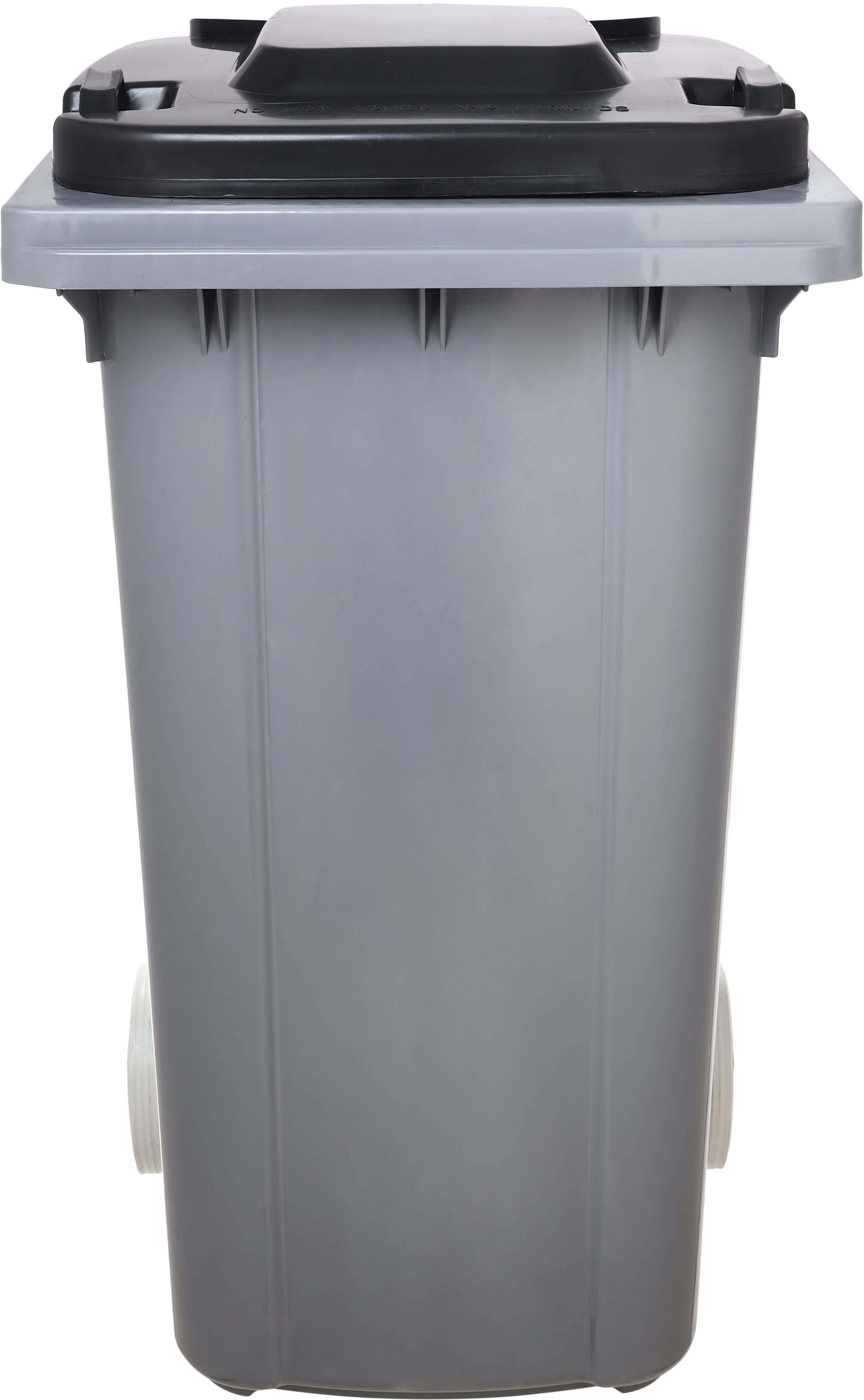 El Helal & Star Trash Bins with Wheels, 240 Liters - Grey
