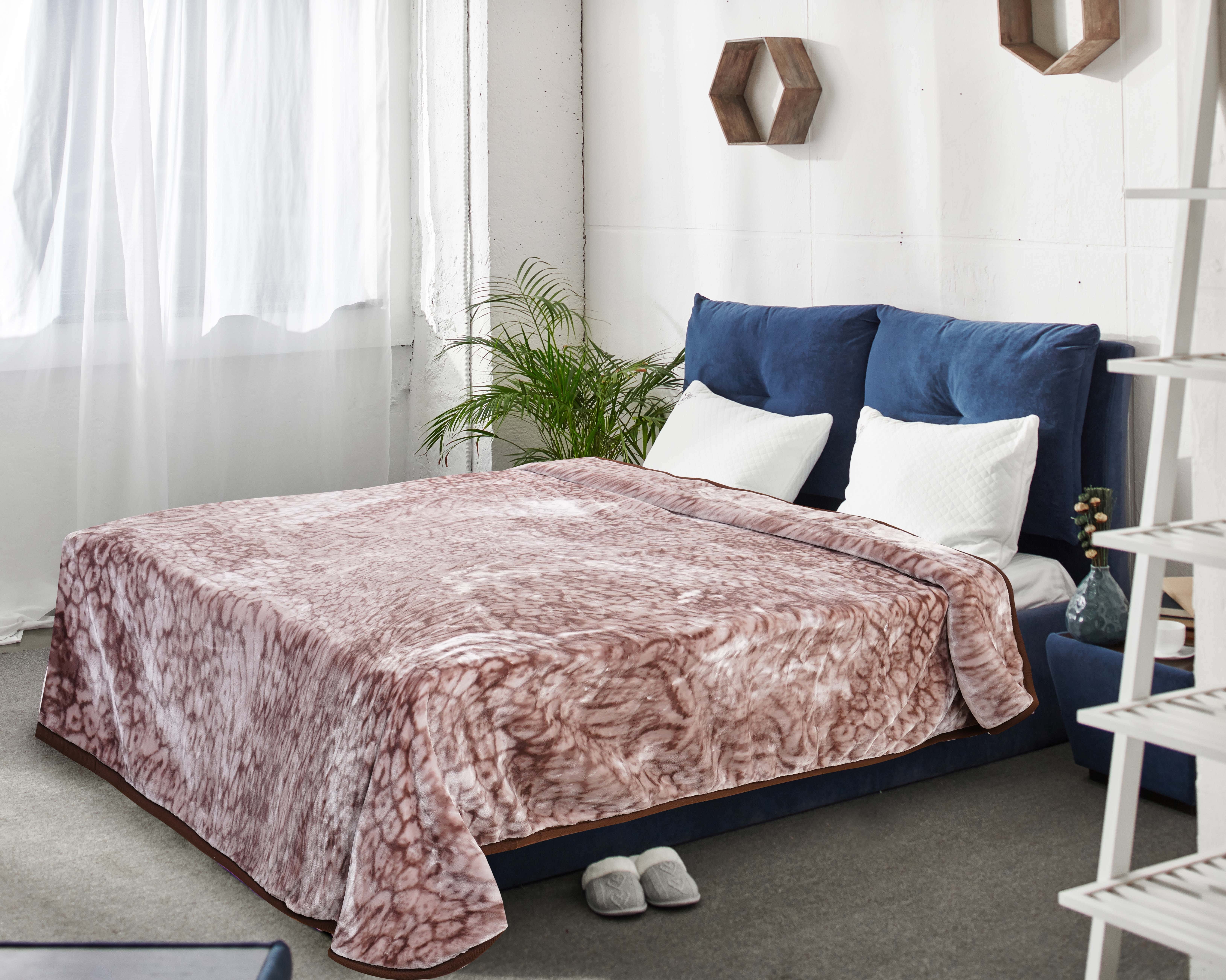 Mandora Velvet Double Layers Blanket, 220x240 cm, Approximately 5 kg - Brown