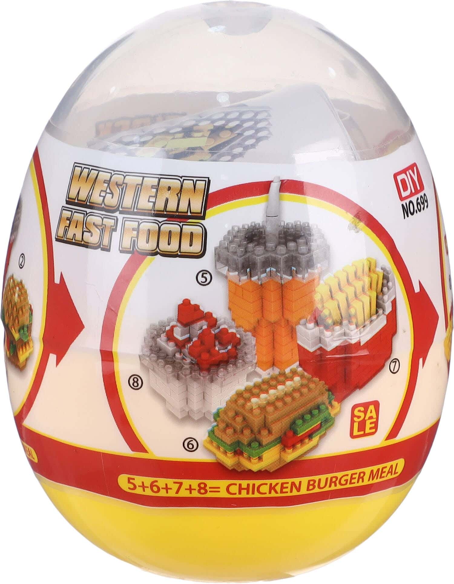 Plastic Egg Shape Blocks Food Making Toy - Yellow