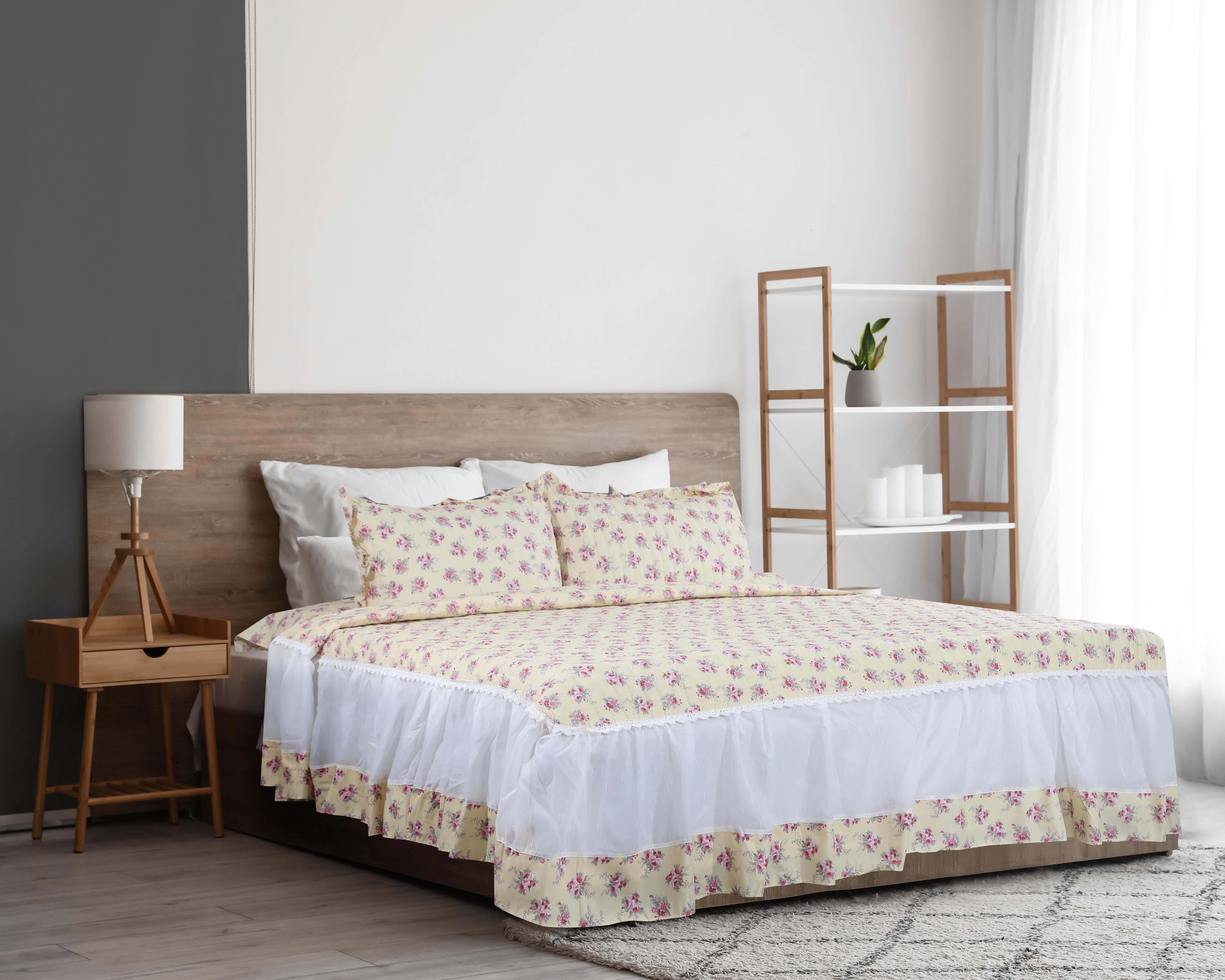 Salma Cotton Comforters Set, 4 Pieces, 240X260 cm, Approx 3200 Gm - Beige