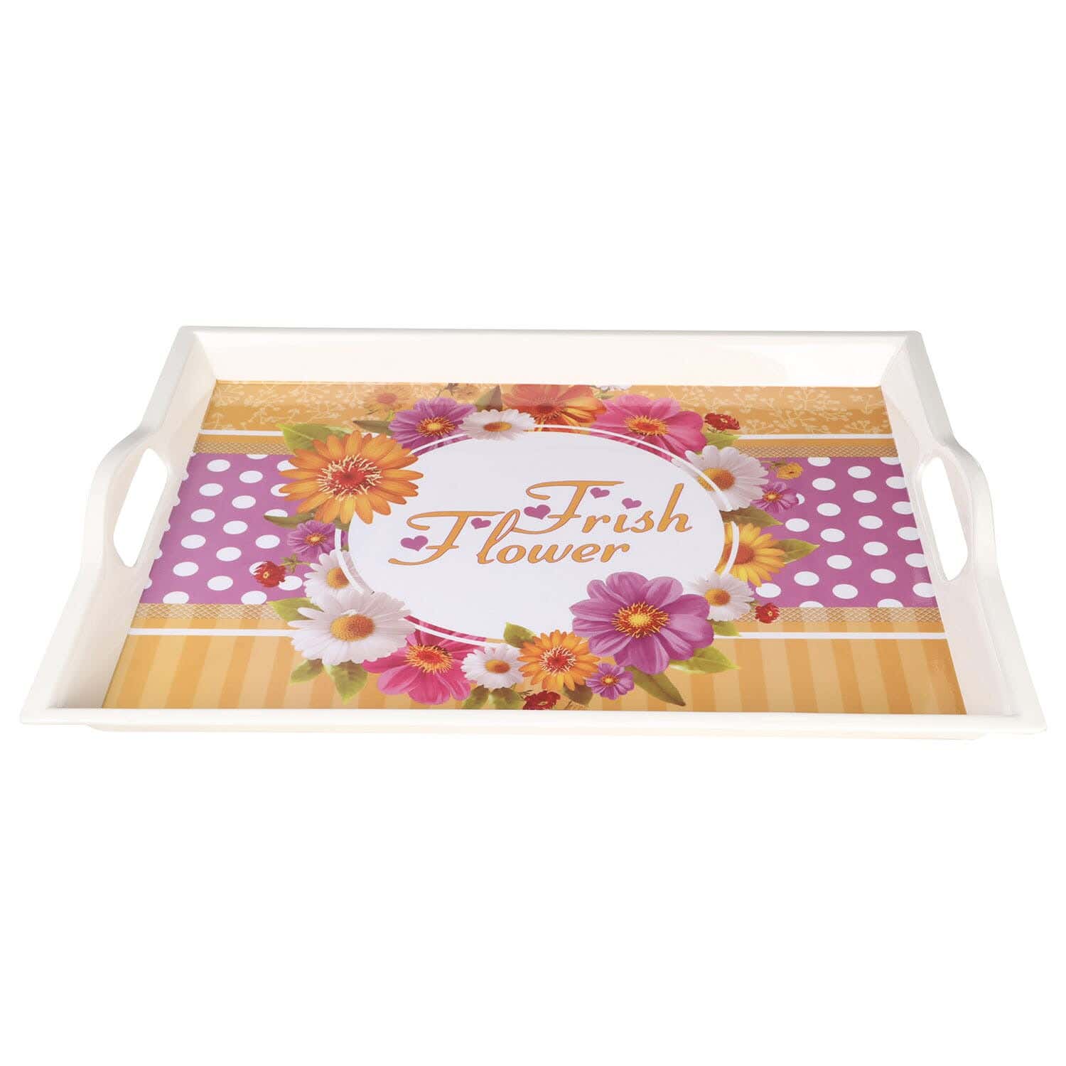 Abu Al Khair Melamine Serving Tray, 63×44 cm - Multicolor