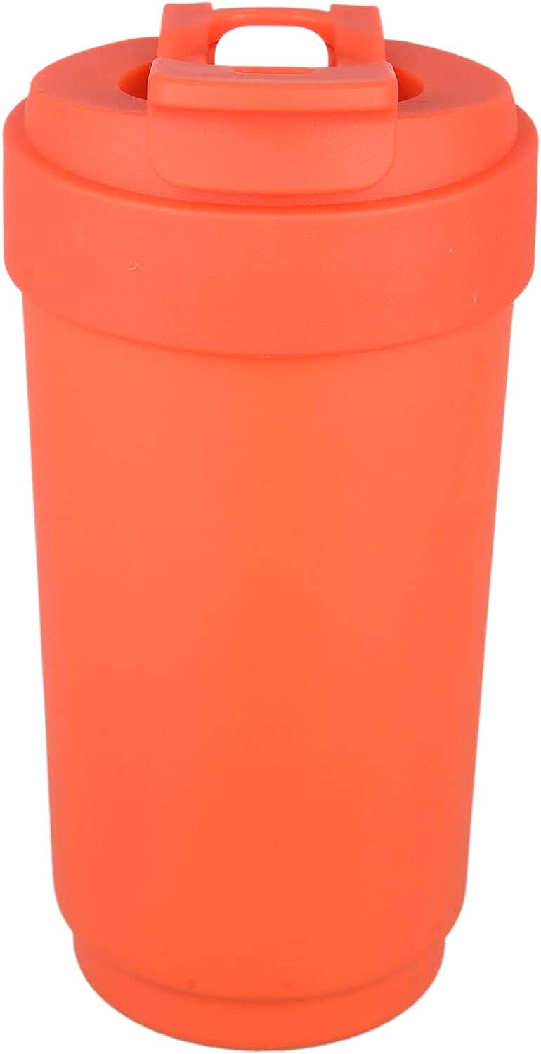 Stainless Steel Thermos with Straw, 450 ml - Orange