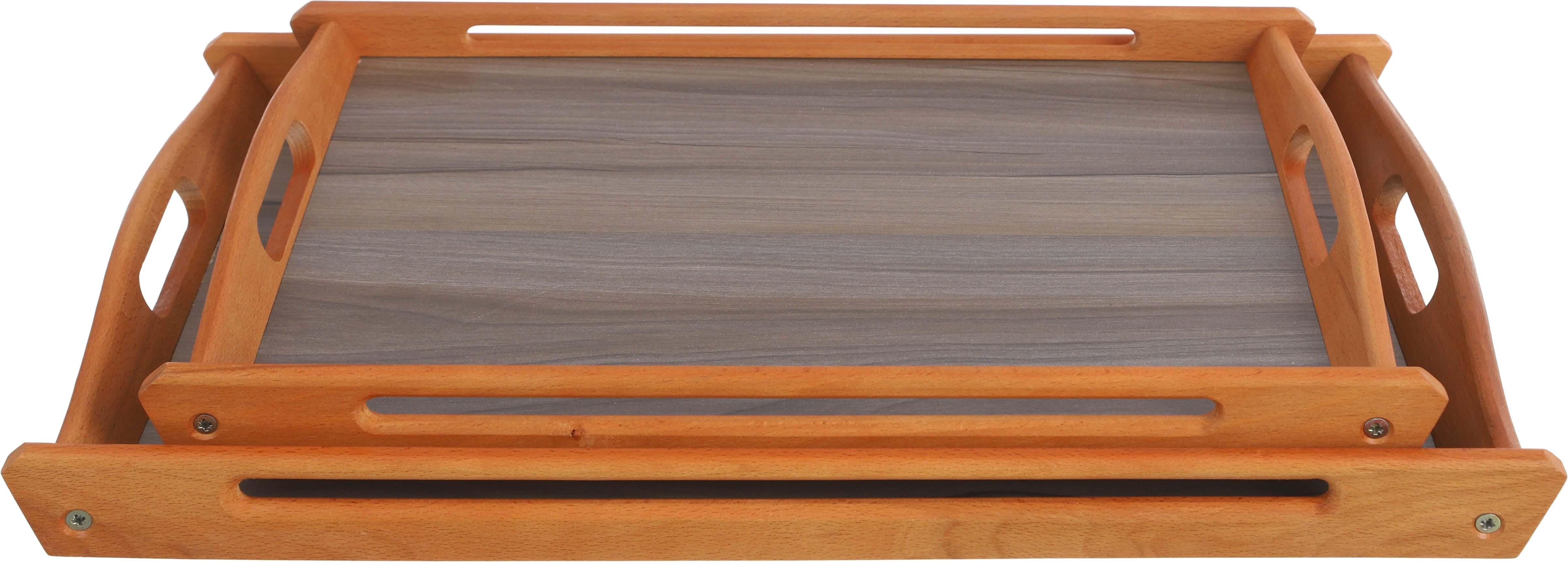Juliet Wood Serving Tray Set, 2 Pieces - Wood
