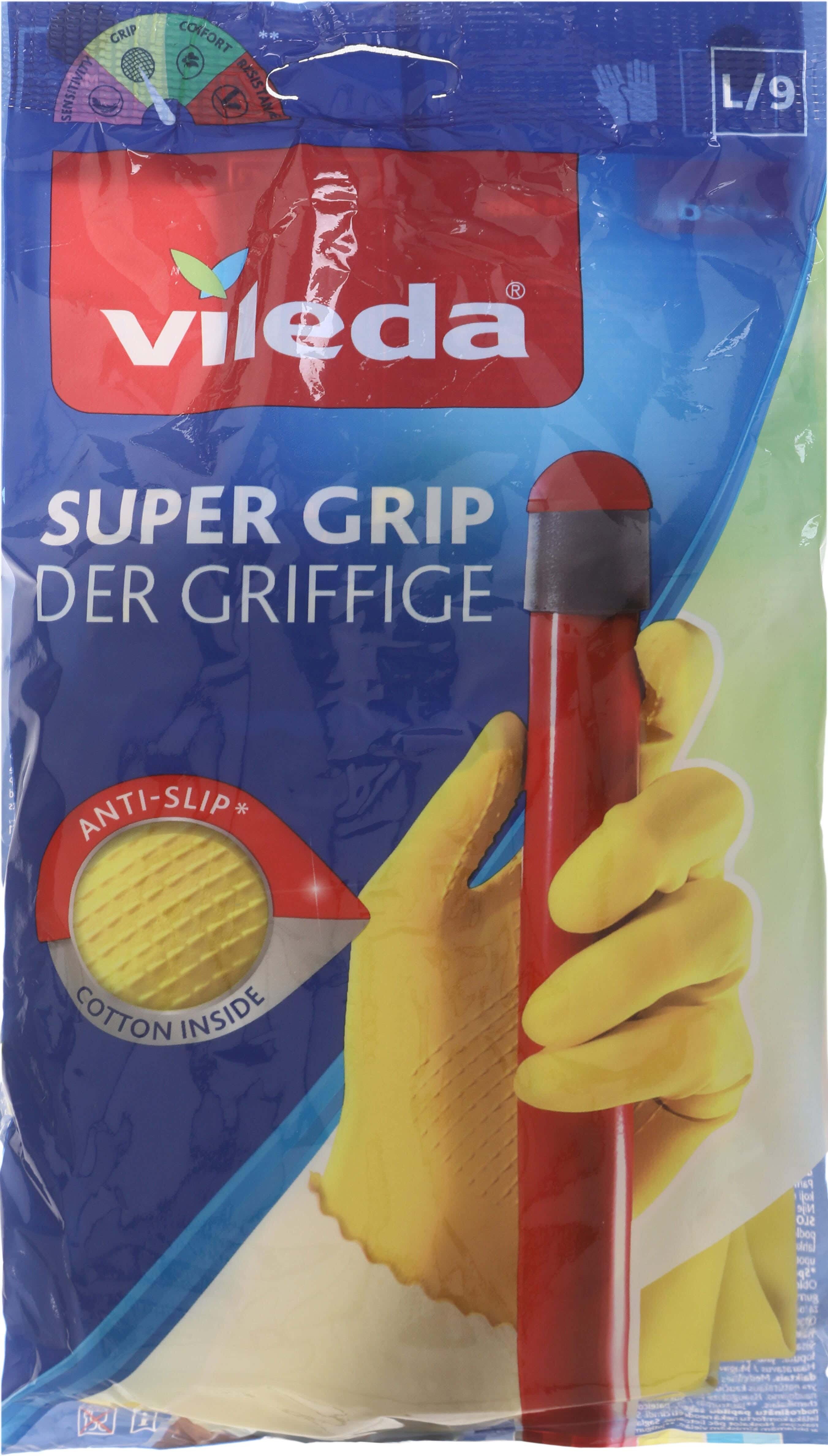 Vileda Silicone Gloves, 2 Pieces, Size L - Yellow