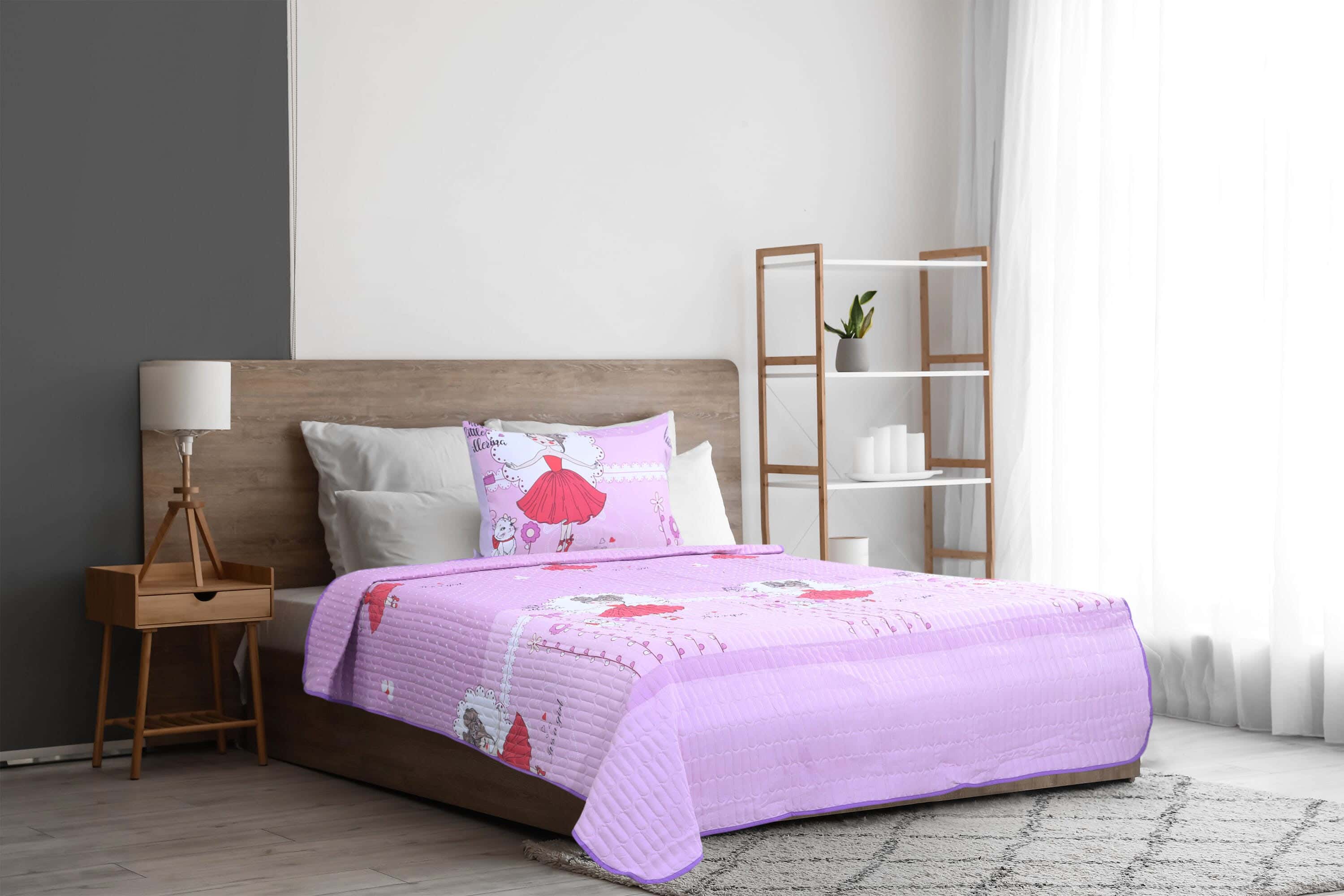 Ronza Home Microfiber Children's Comforter Set, , 4 Pieces, 240×180 cm, 3300 gm - Pink