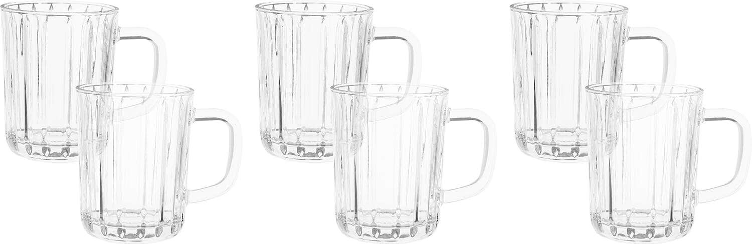 Blink Max Glass Mug Set, 6 Pieces, 230 ml - Clear