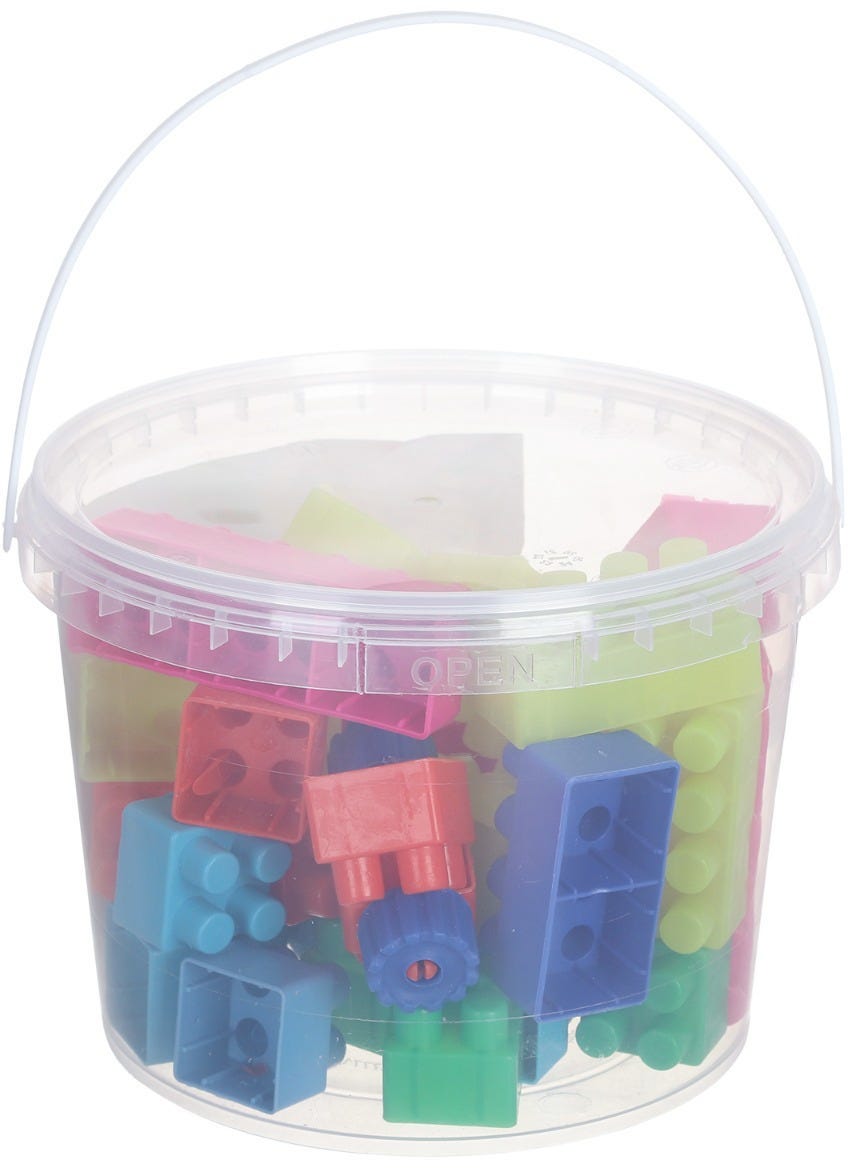Faro Plast Cubes Bucket Different Shapes for Kids - Multicolor
