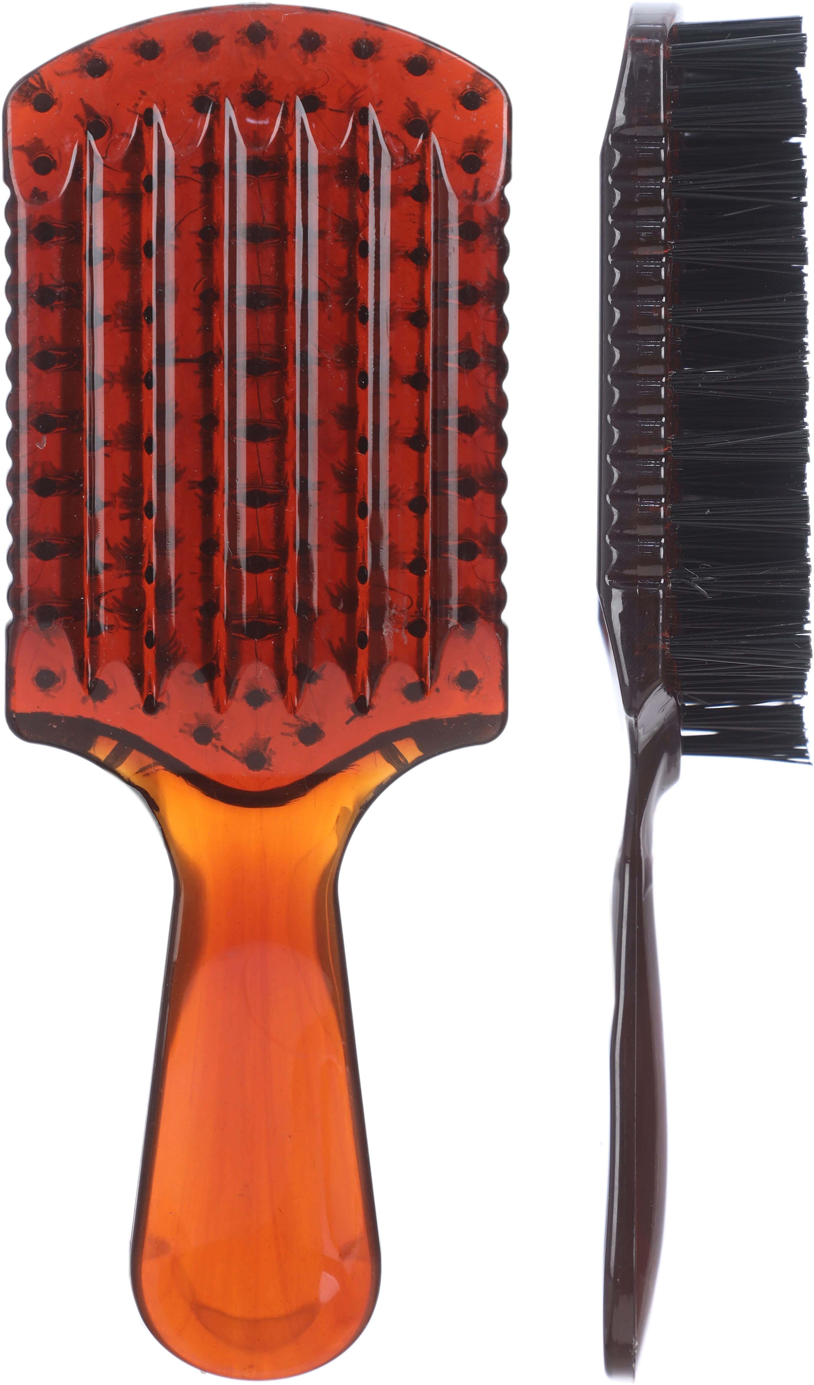 Plastic Rectangular Hair Brush for Hair Styling, 16.5 cm - Brown