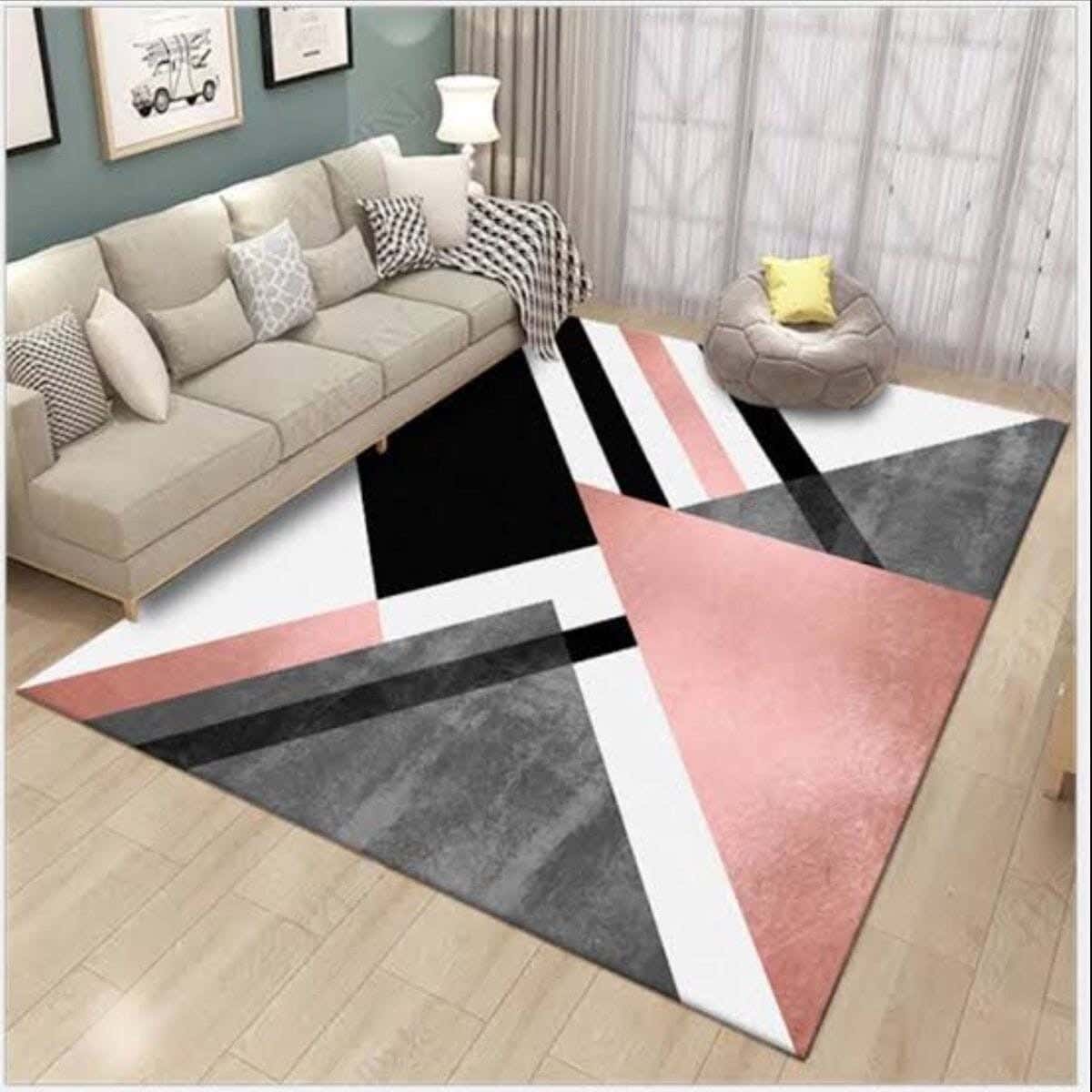 Line Sleep Dots Fabric Carpet protector, 200x300 cm - Multicolor