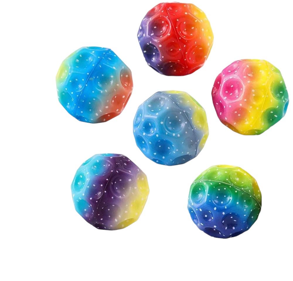 Anyingkai Bouncy Design Rubber Jump Ball, 6 Pieces - Multicolor