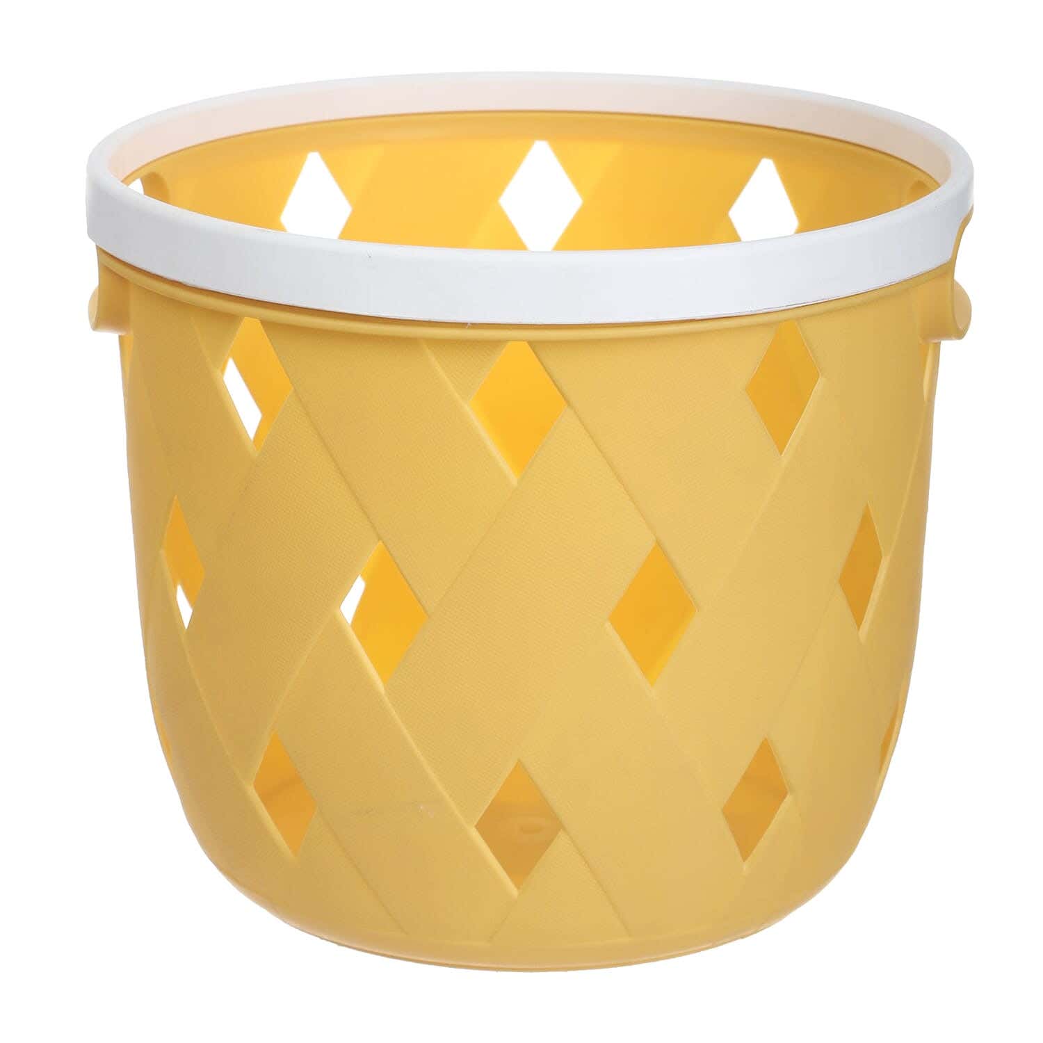 Plastic Laundry Basket, 19X16 cm - Yellow