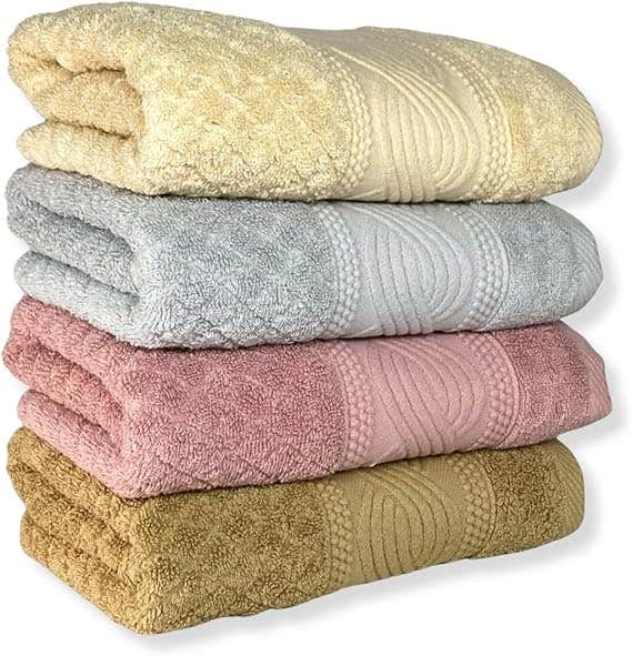 Cotton Towel Set, 4 Pieces, 50x100cm - Multicolor