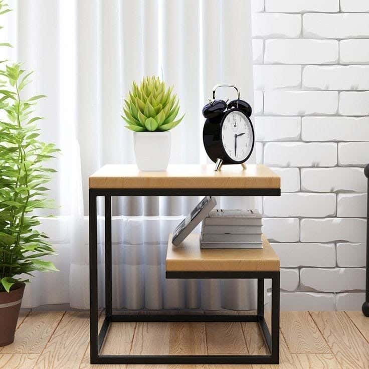 Metal side table, 35x50x40 cm - Black