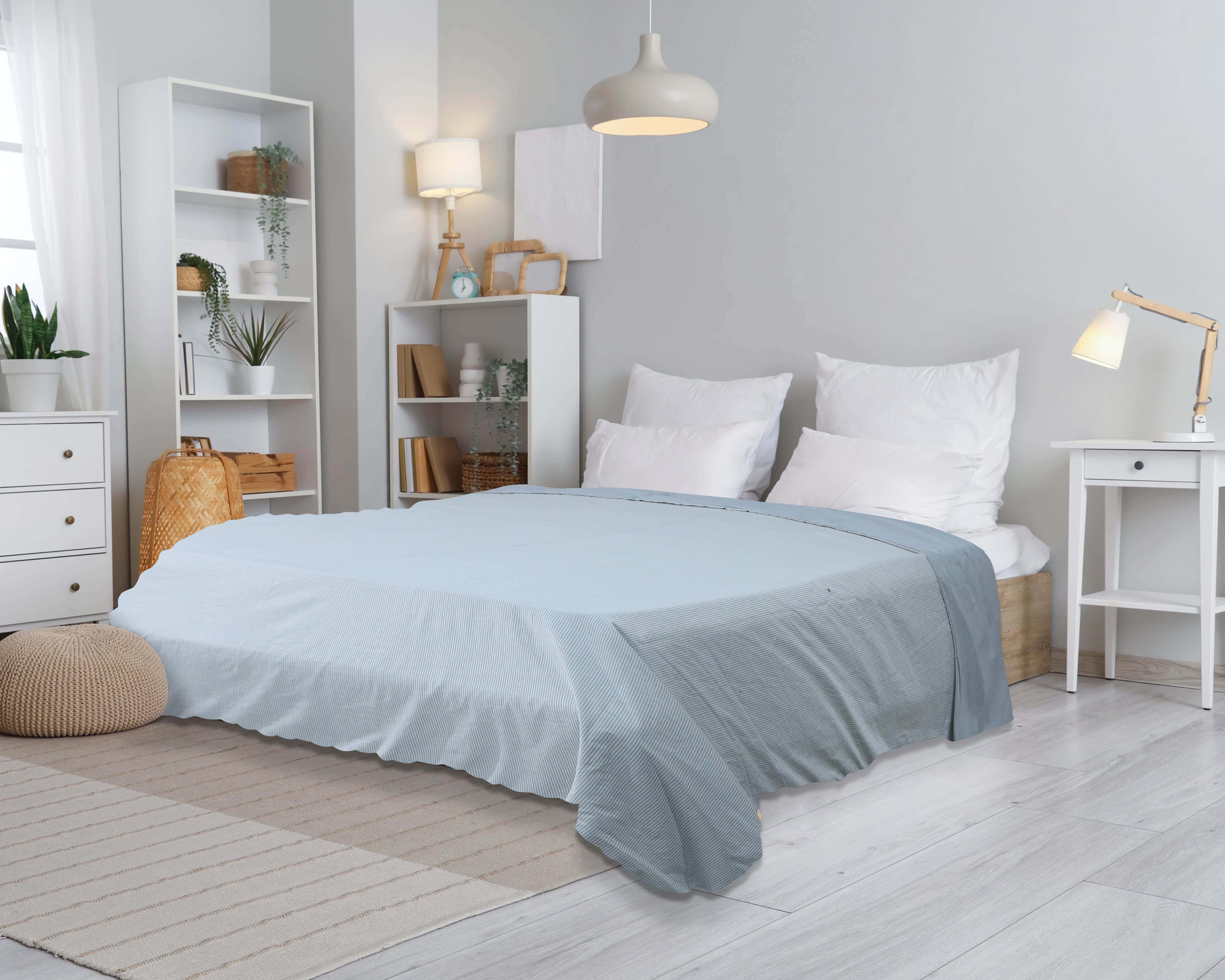 Al Maamoun Cotton Quilt Cover, 240×240 cm, 1240 grams - Gray