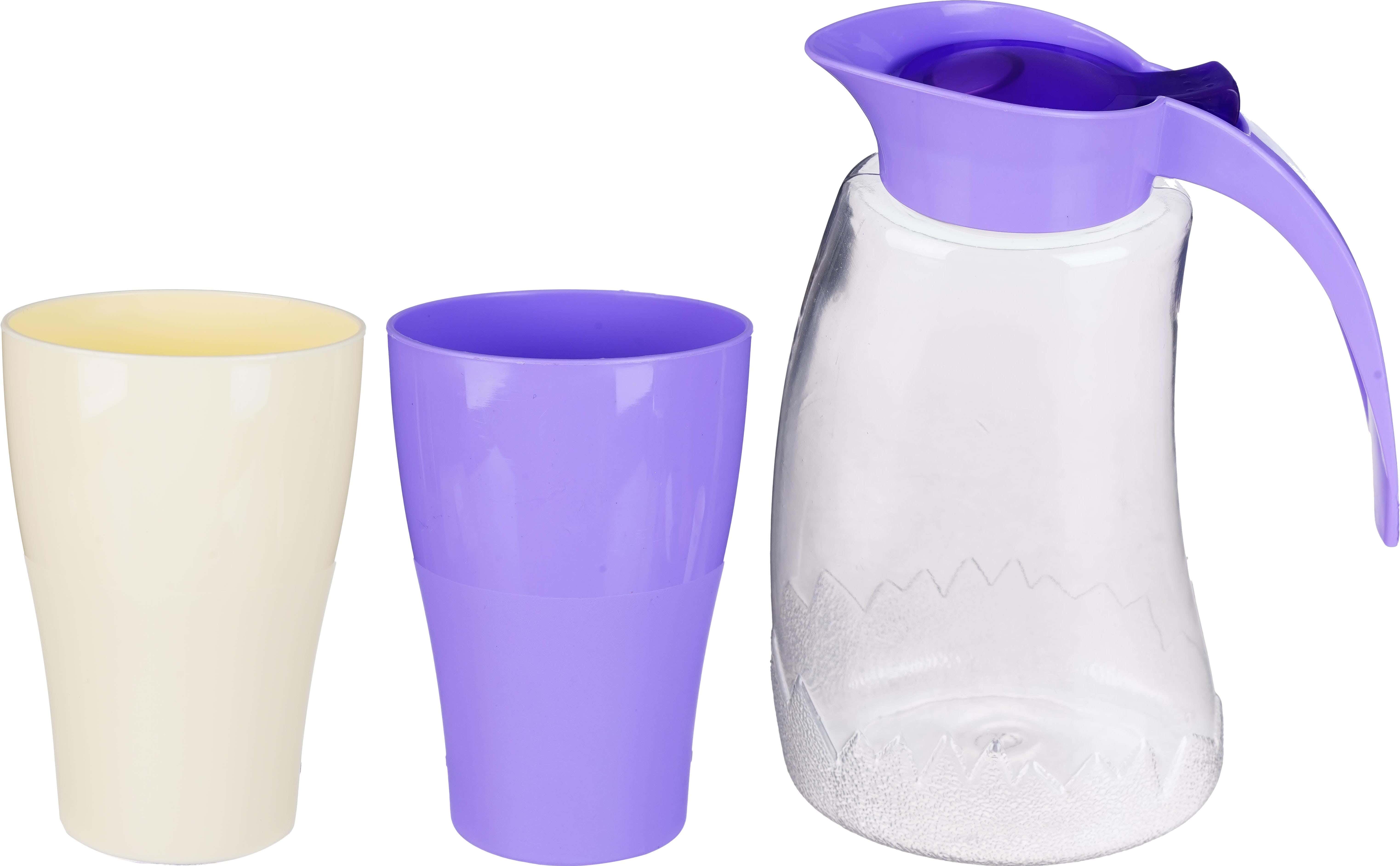 Lamsa Plast Plastic Flask Set, 3 Pieces - Clear Mauve