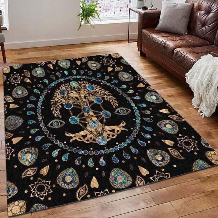 Line Sleep Dots Fabric Carpet protector, 160x250 cm - Multicolor