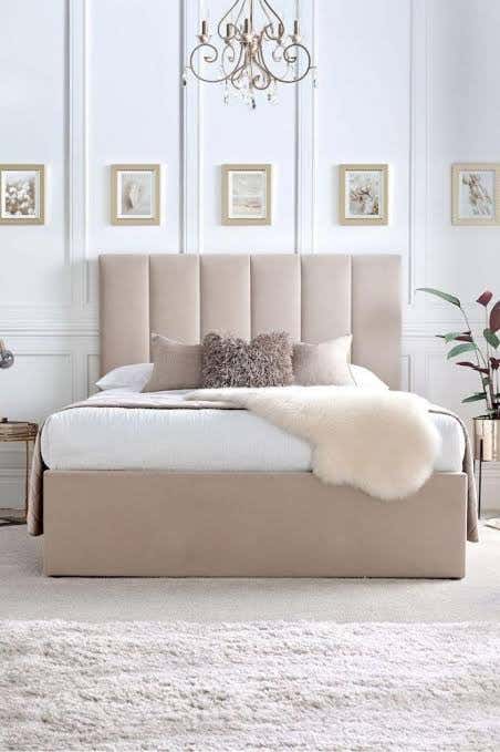 Counter Wood Bed, 122x120x200 cm - Beige