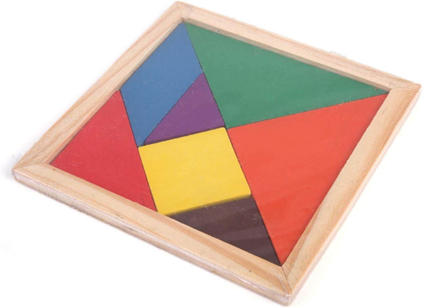 Educational Design Wood Tangram Puzzle, 18 cm - Multicolor