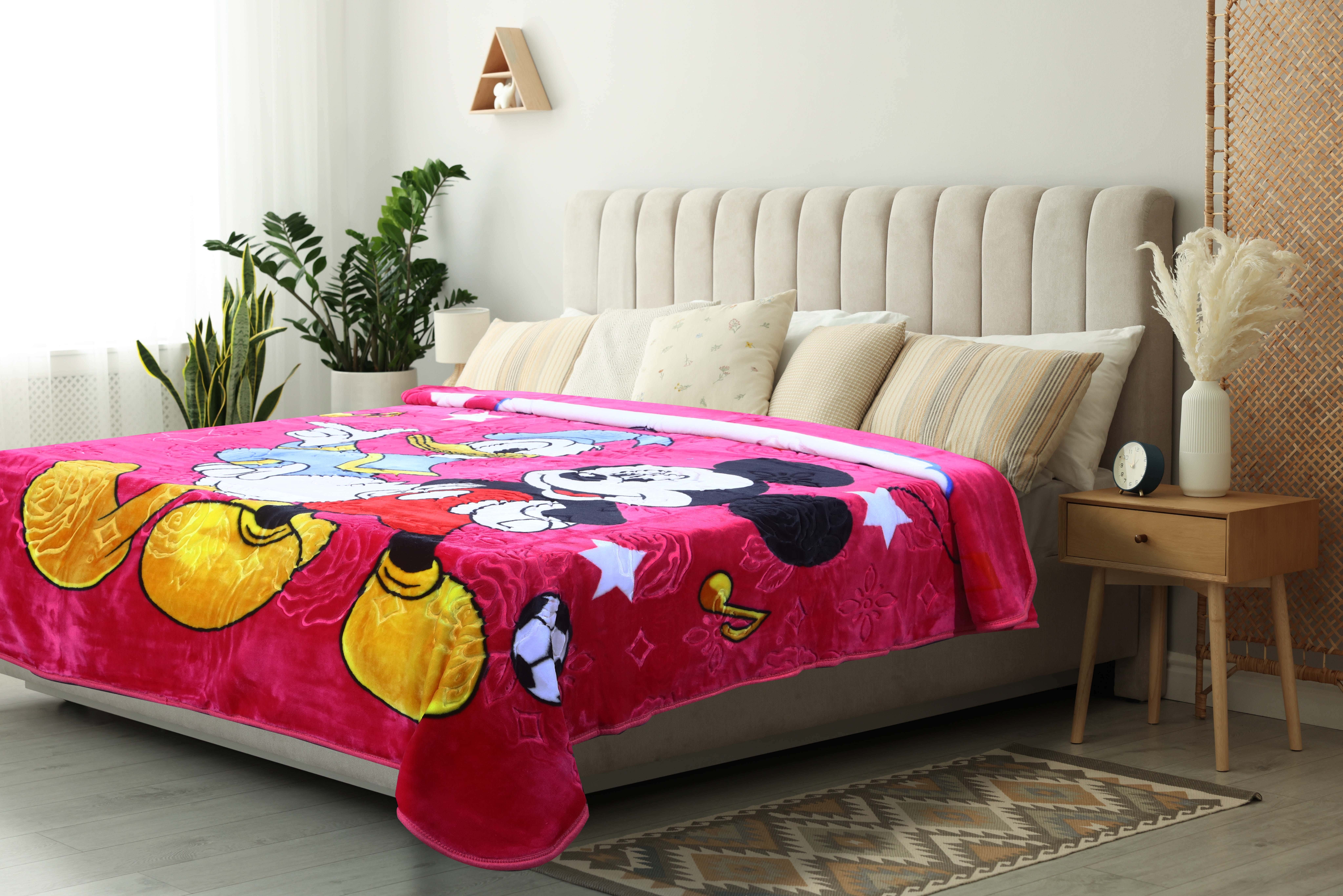 Aslan Velvet Blanket, 2 Pieces, approximately 180x220 cm, approximatelyimately 3 kg - Fuchsia
