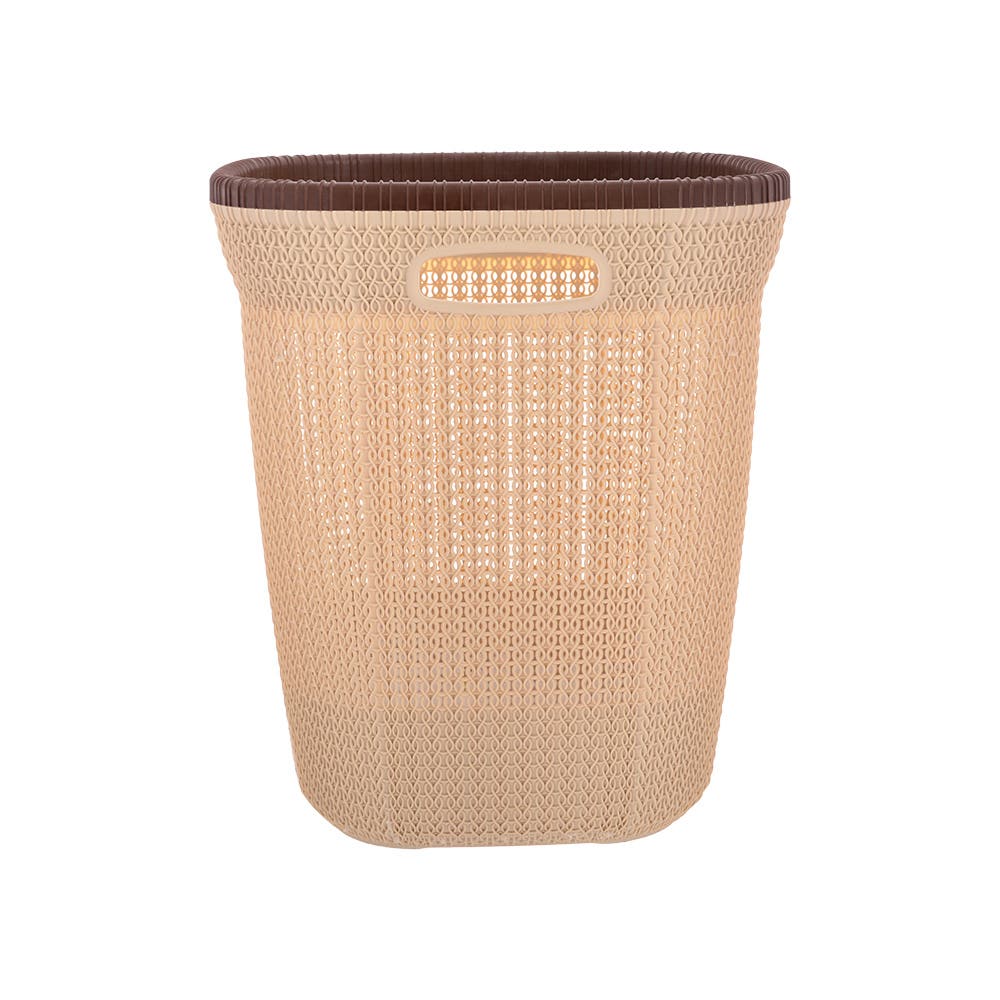 Al Wataneya Plastic Laundry Basket, 40×50 cm - Beige