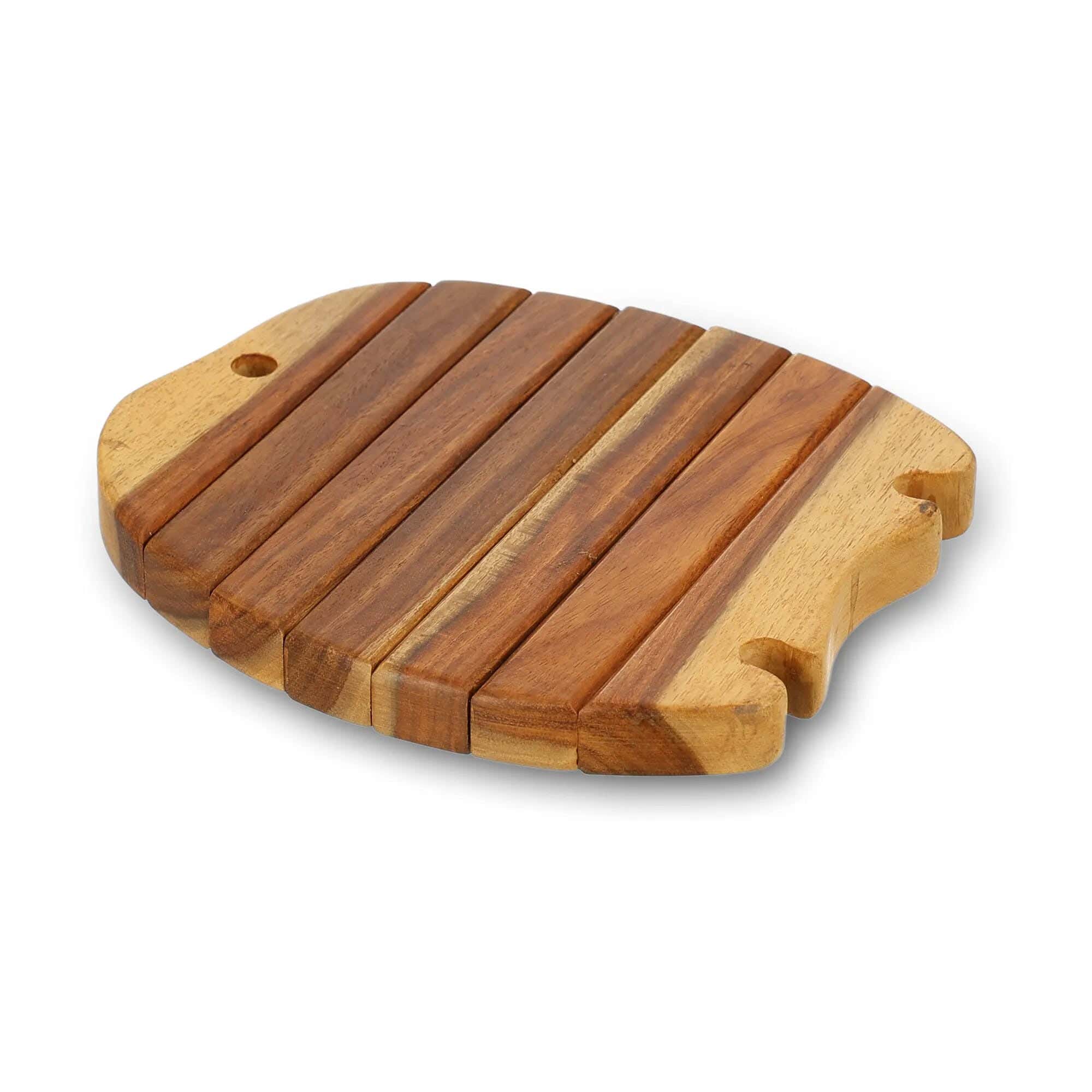 Expandable Thermal Insulation Base, 20 X 18 X 2 Cm Thick, Natural Wood.