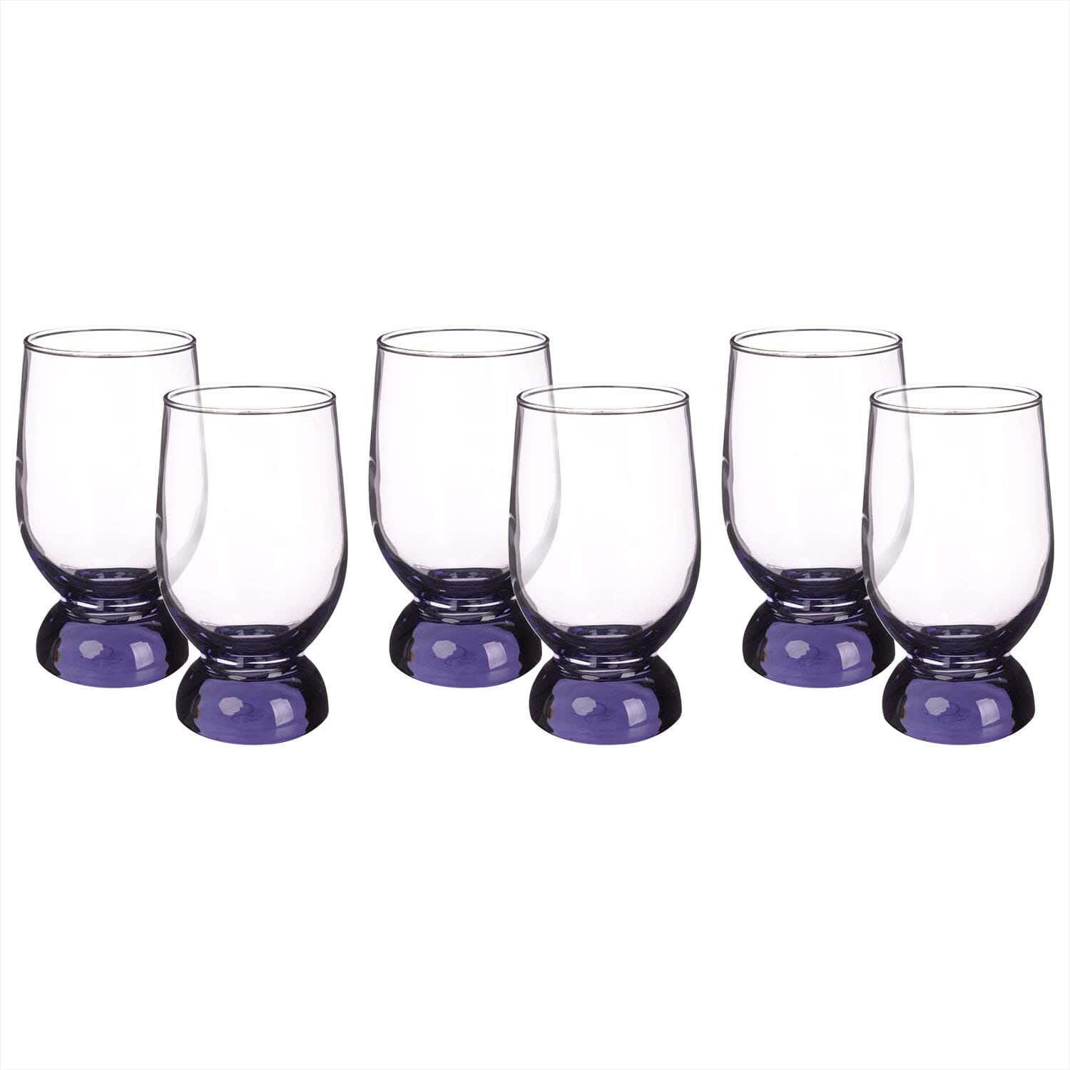 Pasabahce Glass Cups Set, 6 Pieces, 220 ml - Purple