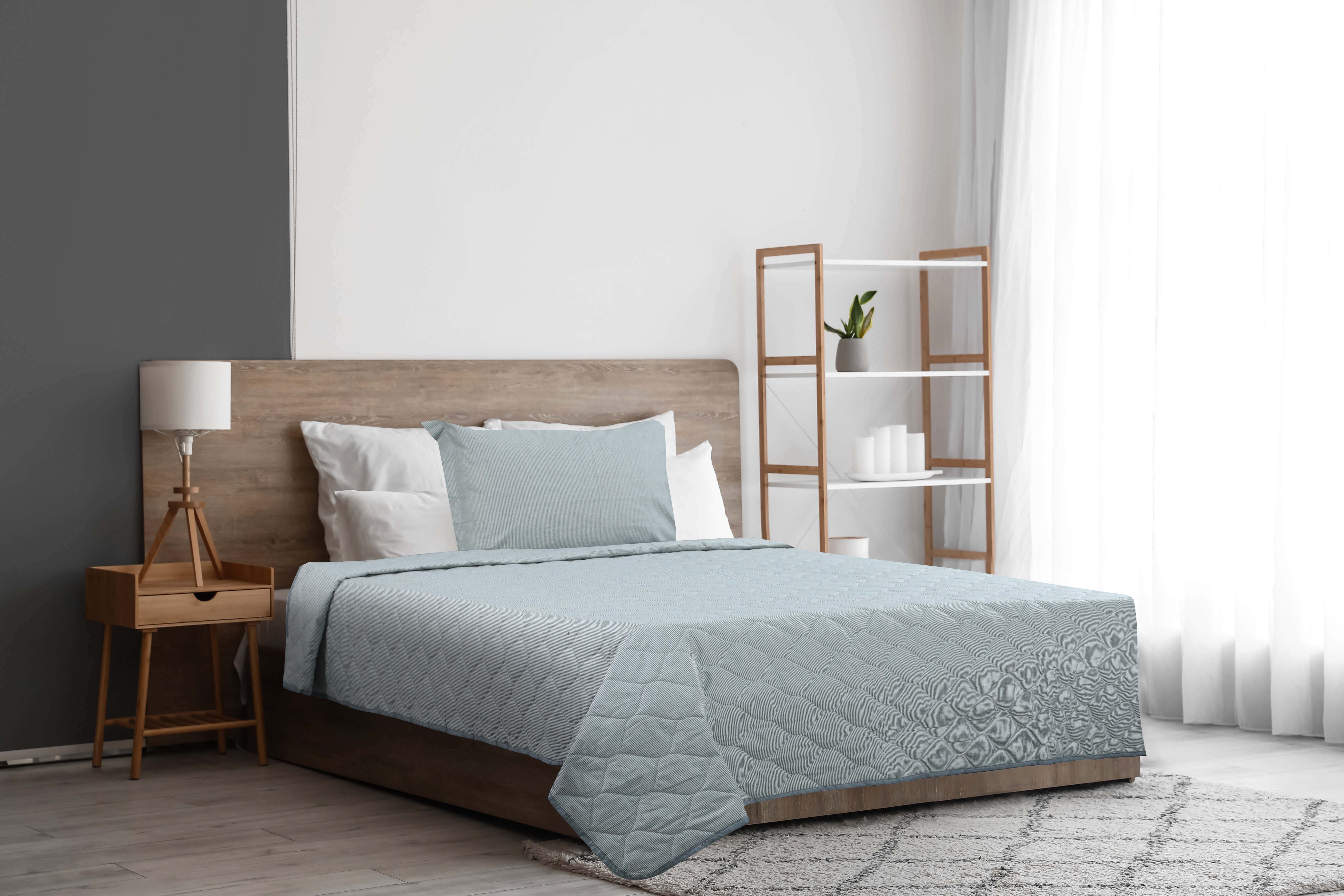 Al Maamoun Cotton Comforter Set, 2 Pieces, 240×180 cm, 2000 gm - Navy