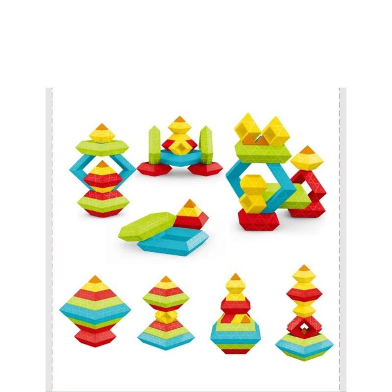 Assorted Building Blocks for Kids, 16 Pieces - Multicolor