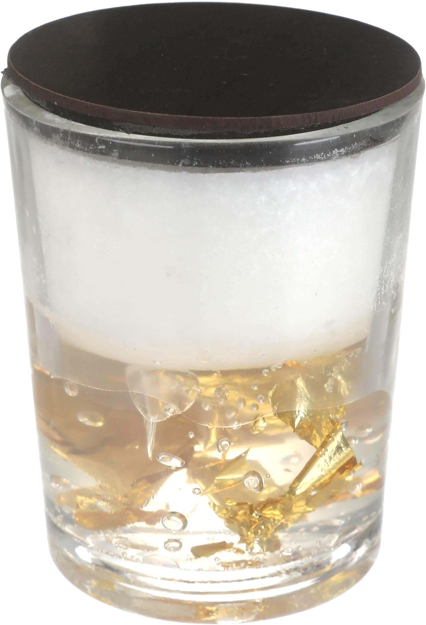 Aromatic candle, Glass Jar with Wood Lid, 8 cm - White Dark Grey