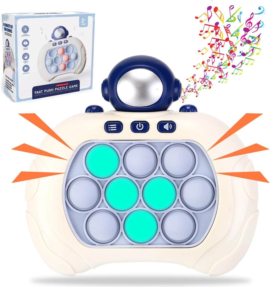 Rousky Stress Relief Design Quick Push Bubble Game - White Blue