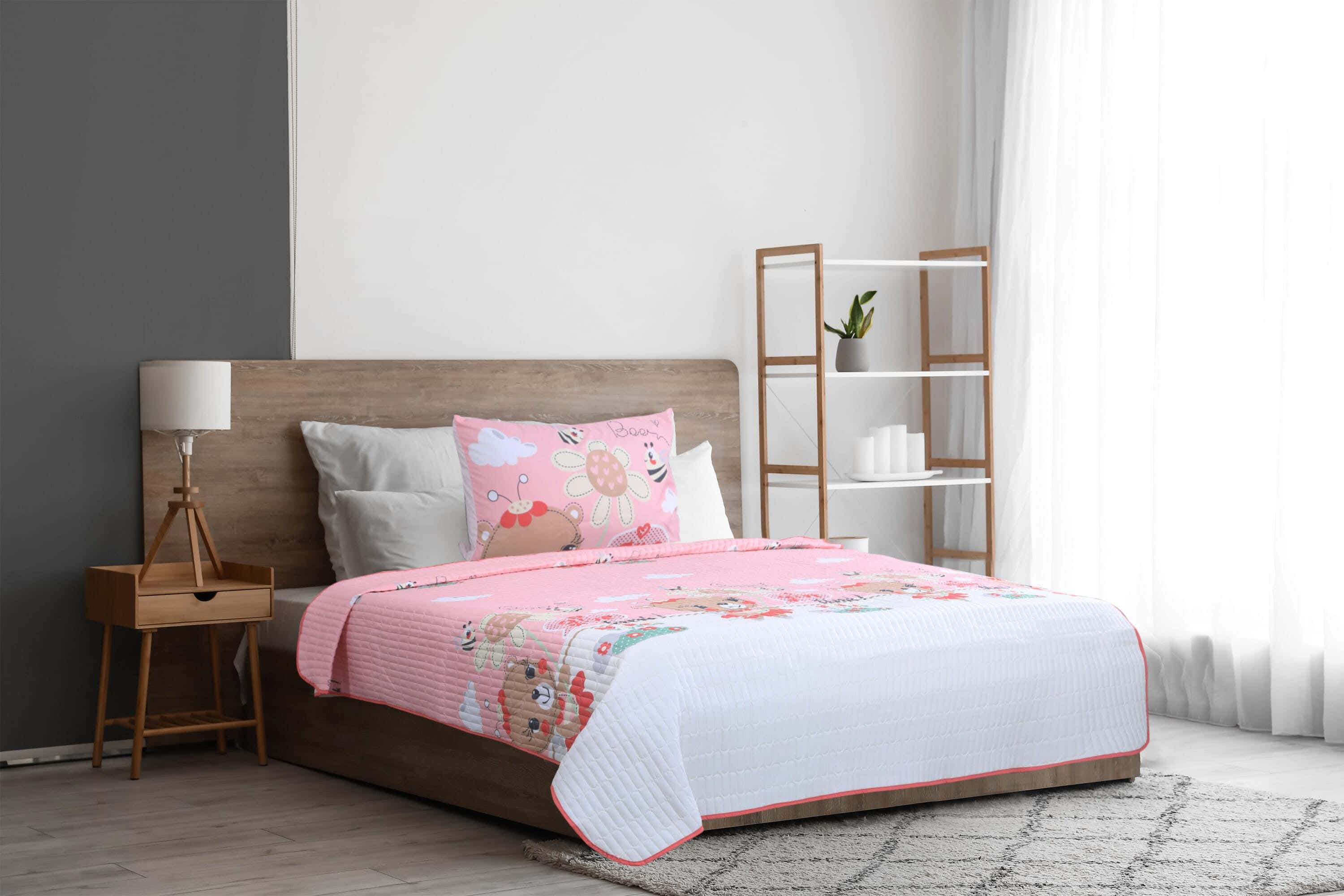 Ronza Home Microfiber Children's Comforter Set, , 4 Pieces, 240×180 cm, 3300 gm - Pink